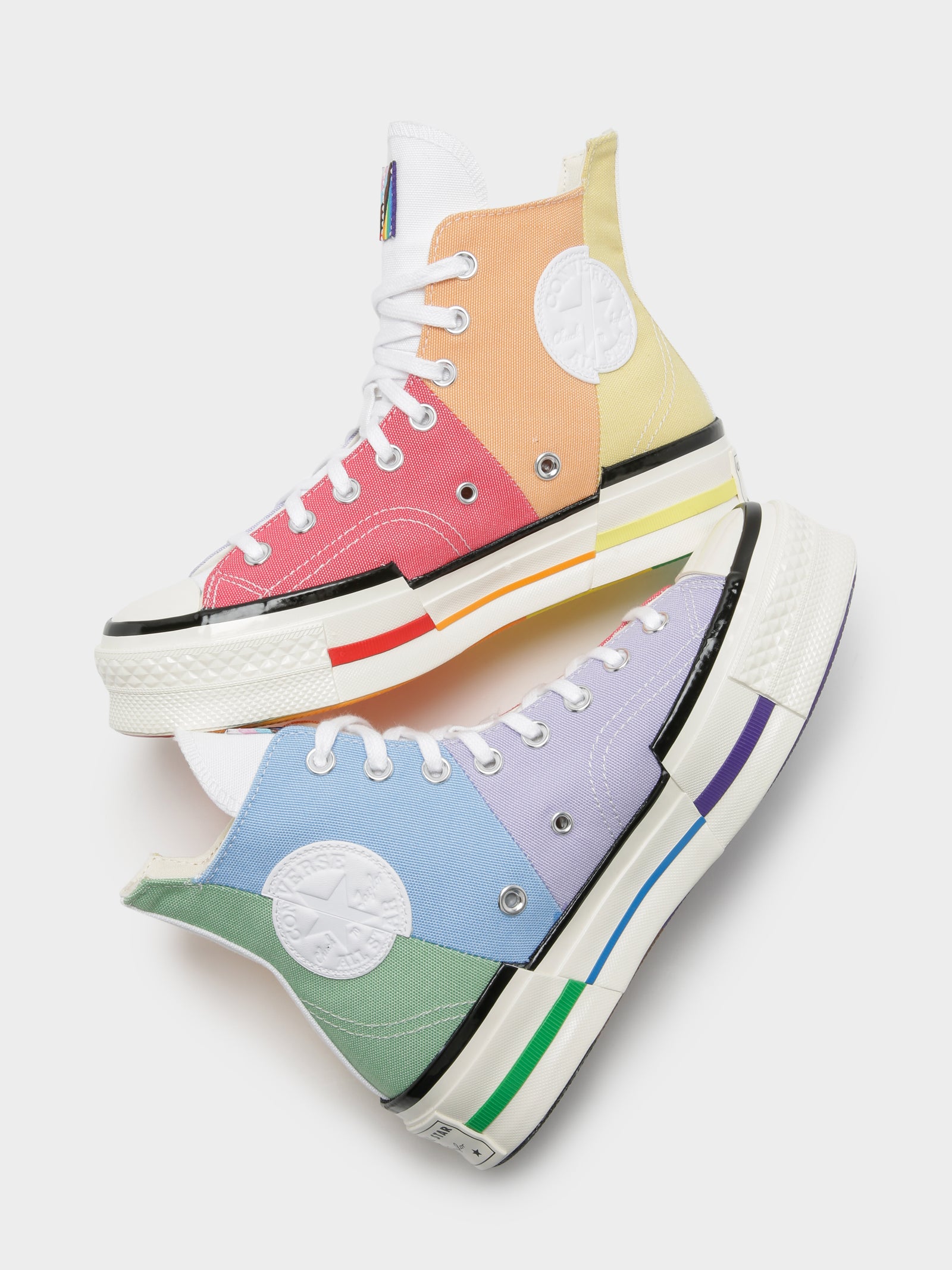 Unisex Chuck 70 Plus High Top Pride Sneakers in Rainbow