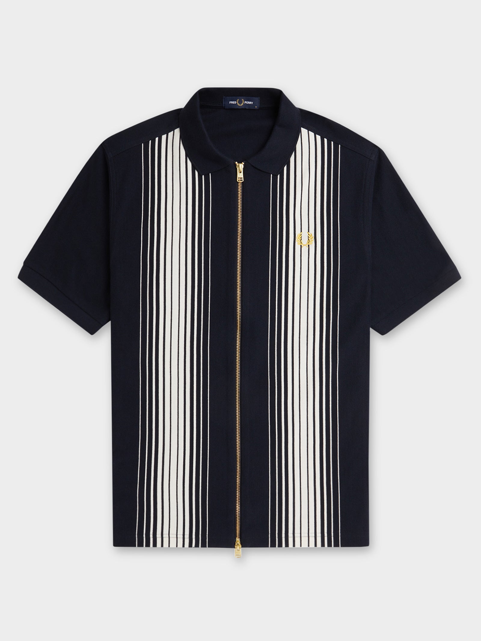 Ombre Stripe Zip Polo Shirt