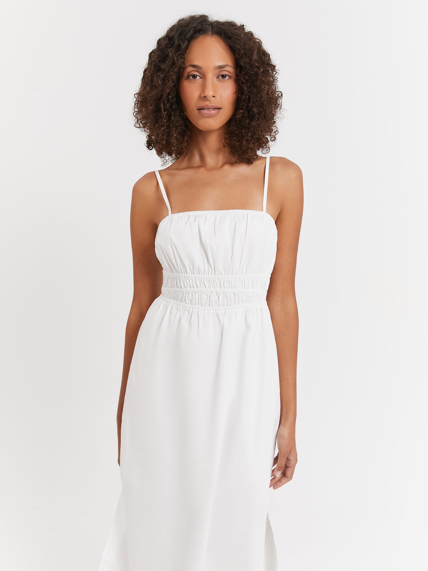 Rosa Midi Dress in Off White