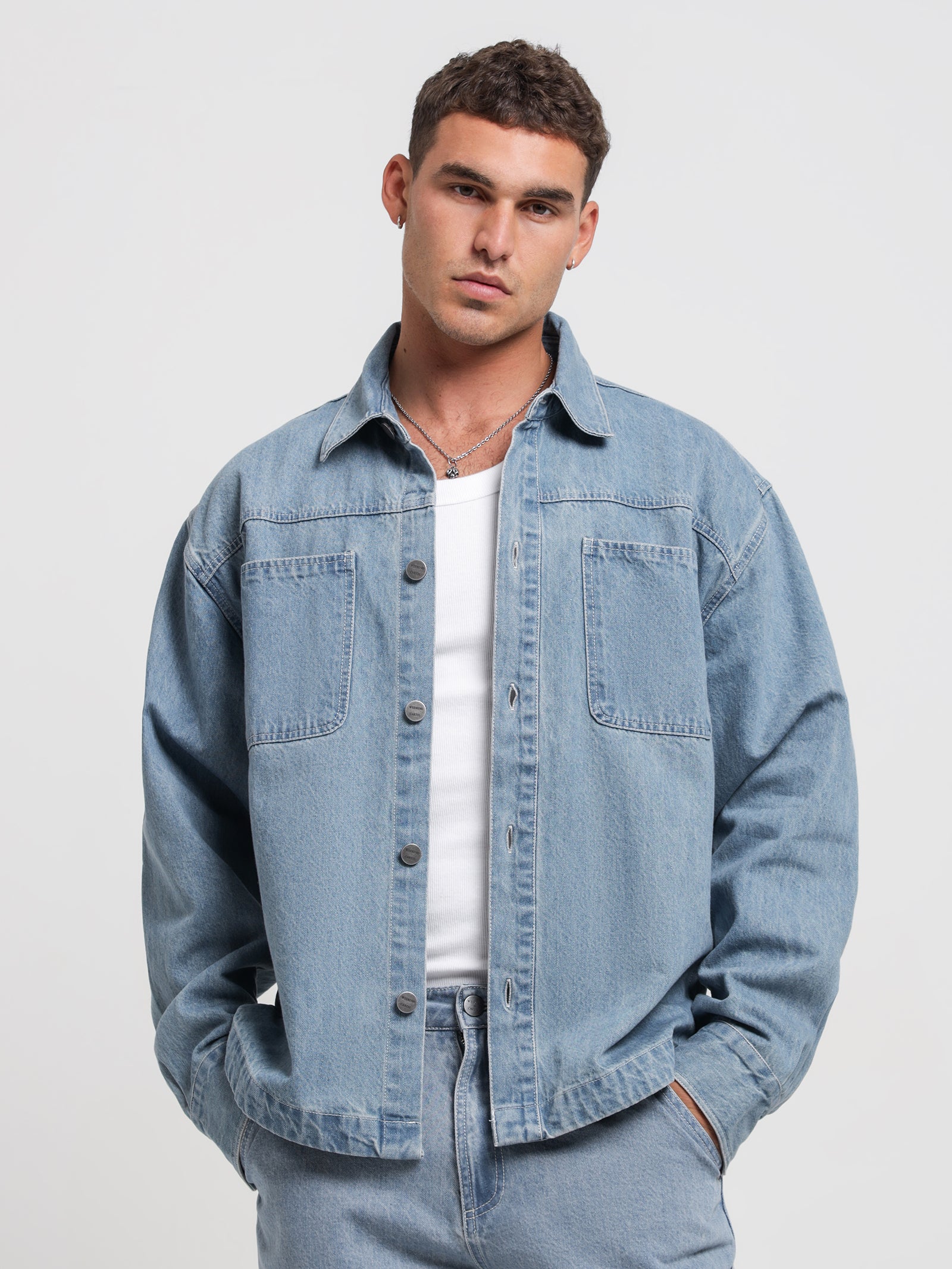 Outcast Denim Overshirt in Arctic Blue