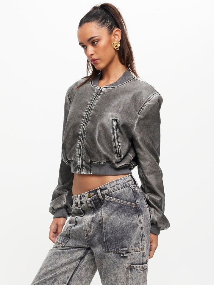 Allure Bomber Jacket in Slate Grey