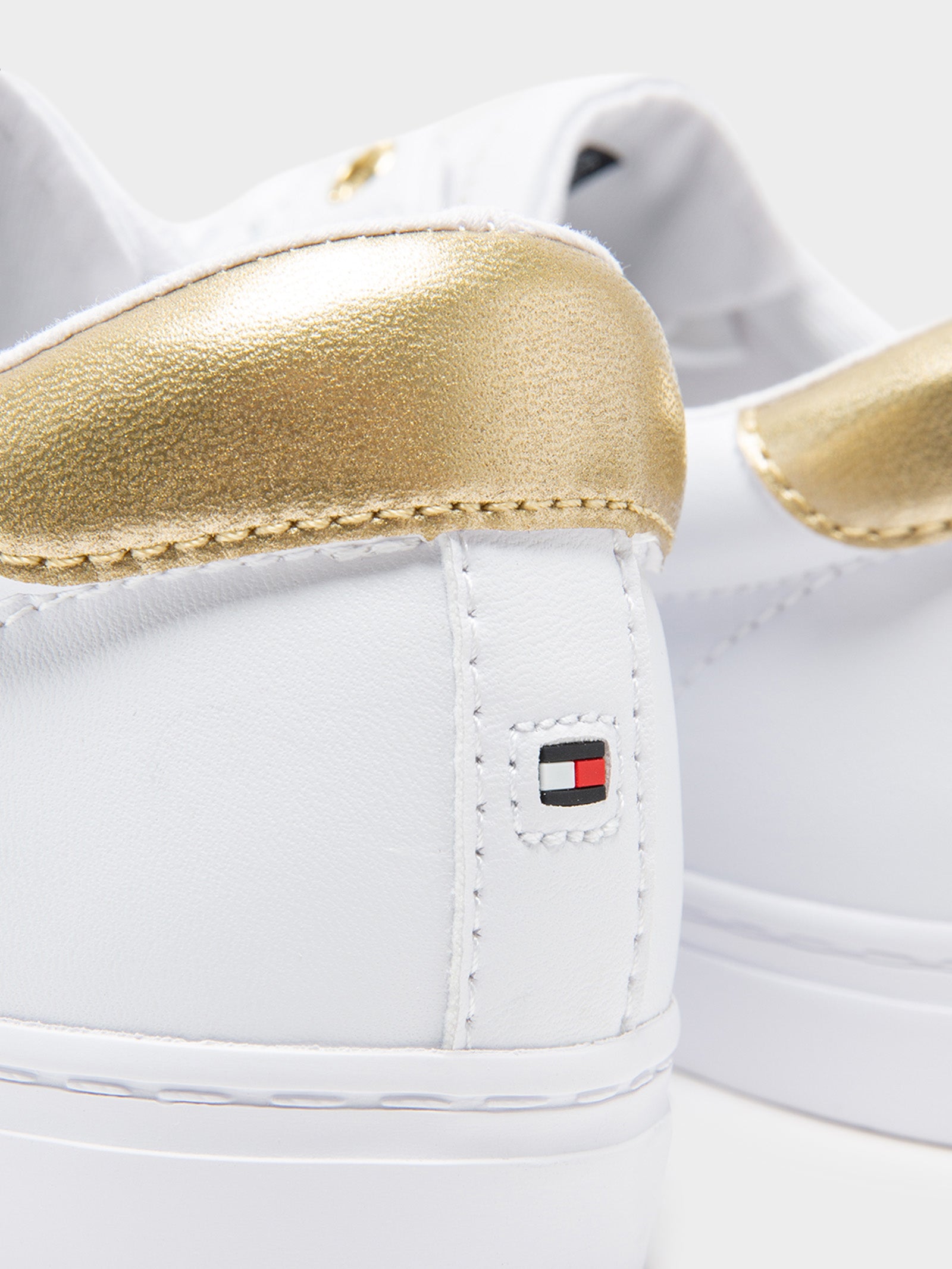 Womens Gold Crest Sneakers in White