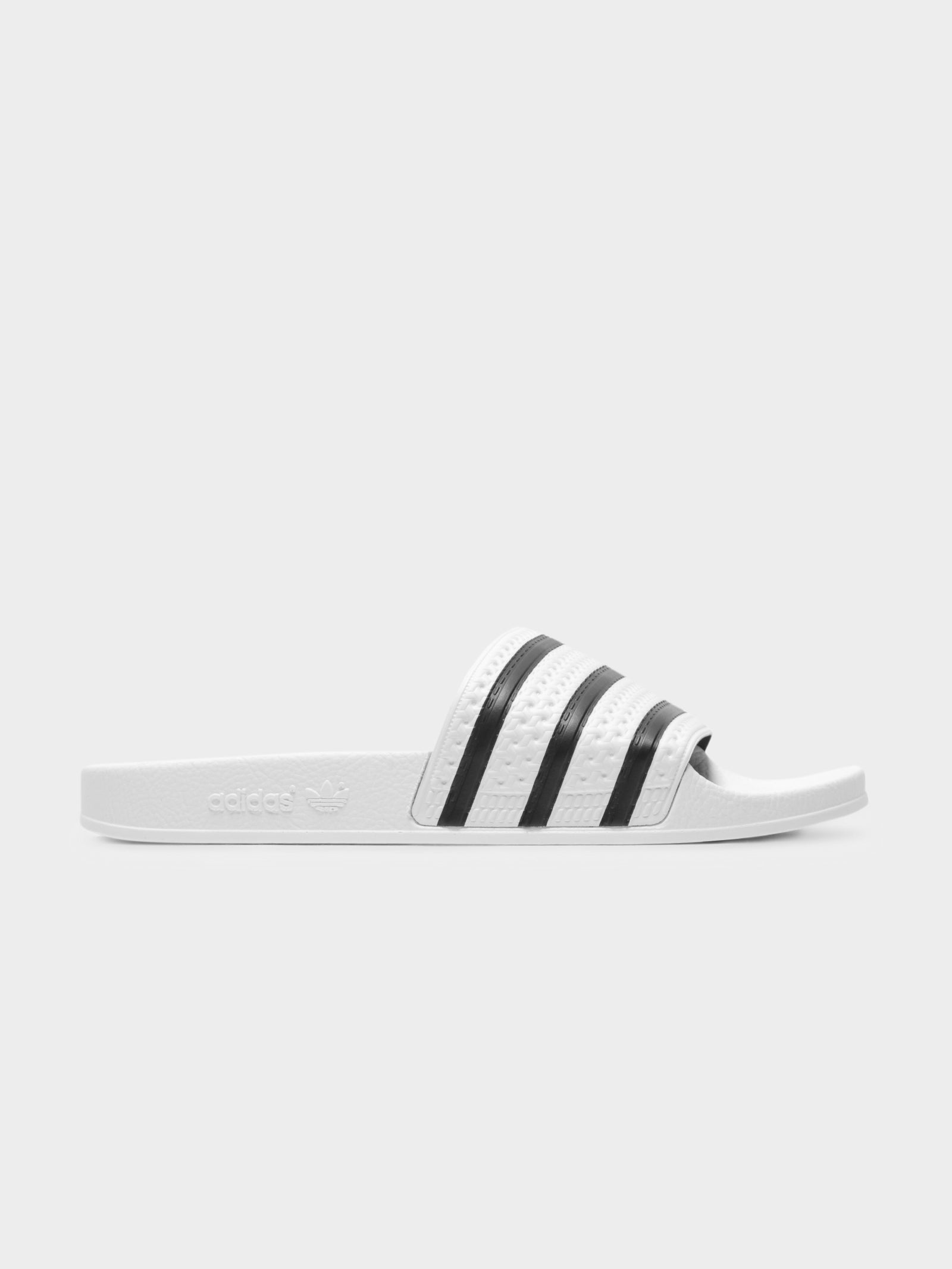 Unisex Adilette Slides in White & Black