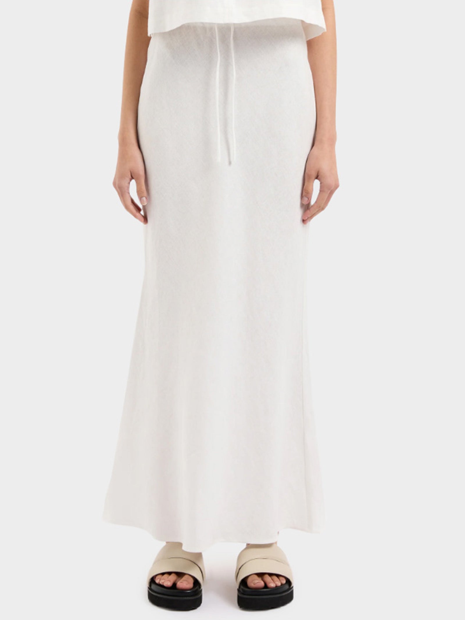 Amani Linen Skirt in White