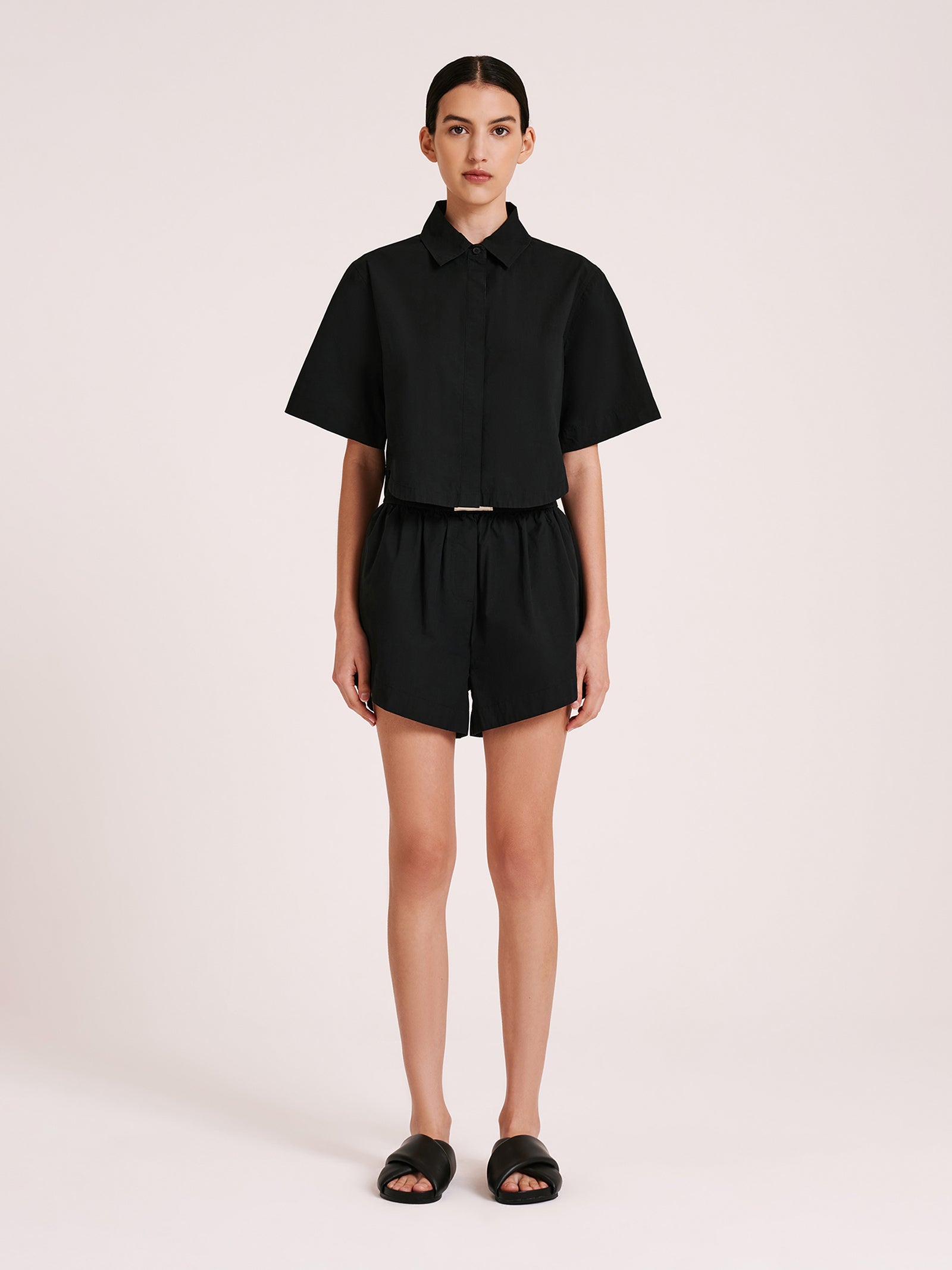 Raen Poplin Shirt in Black