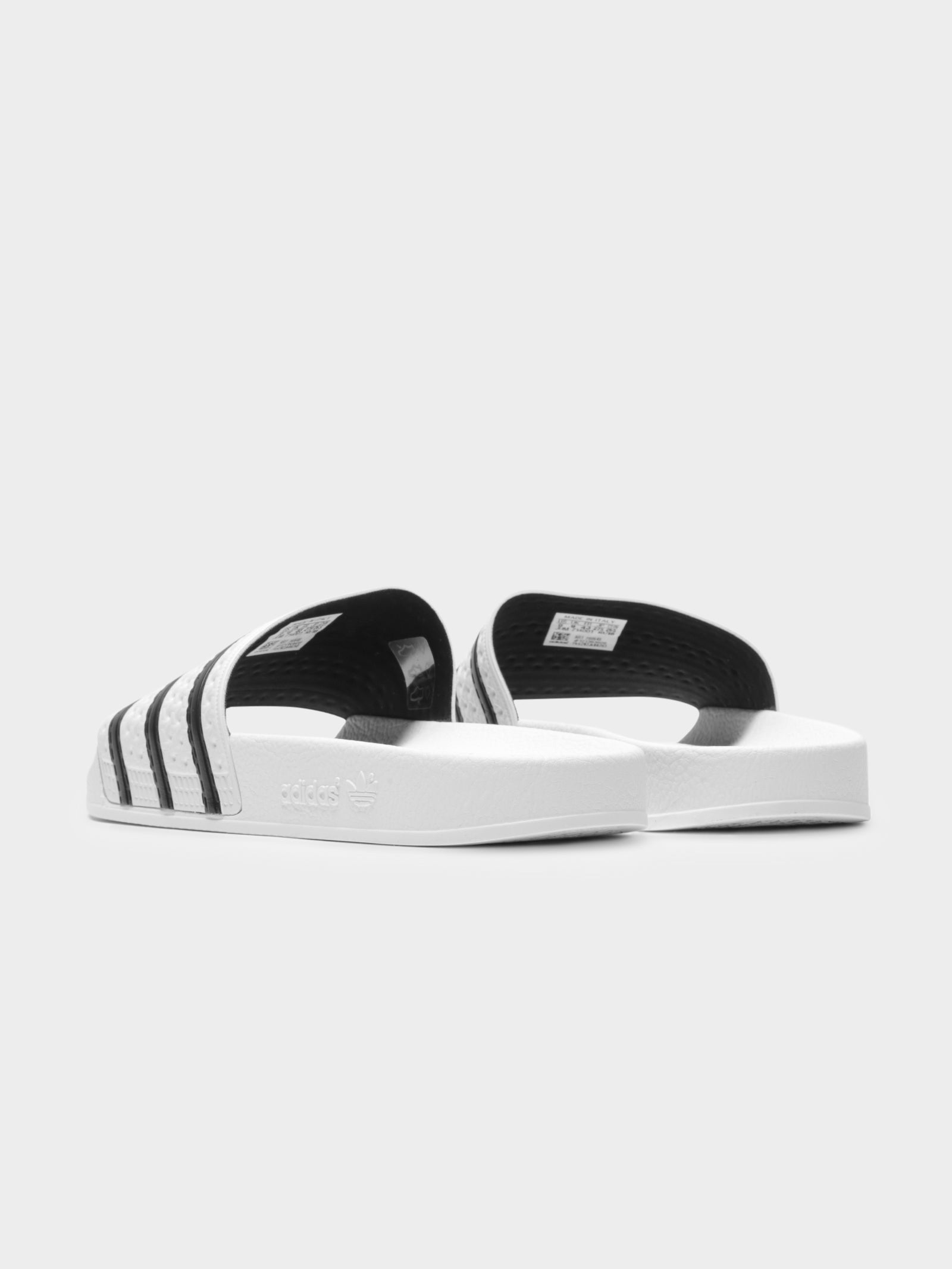 Unisex Adilette Slides in White & Black