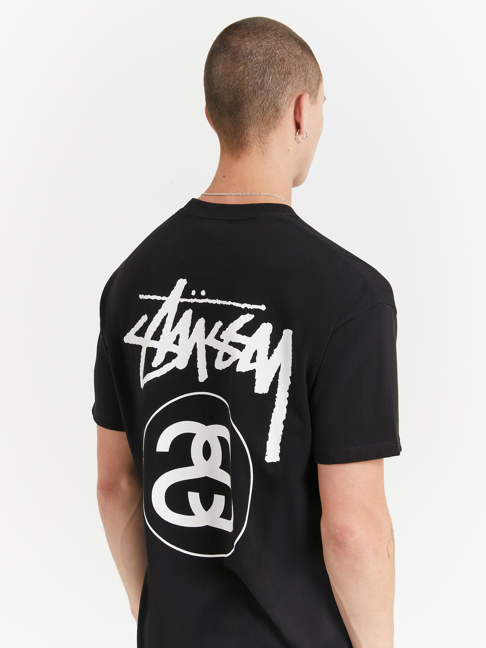 Solid Stock Link Heavyweight Short Sleeve T-Shirt in Black