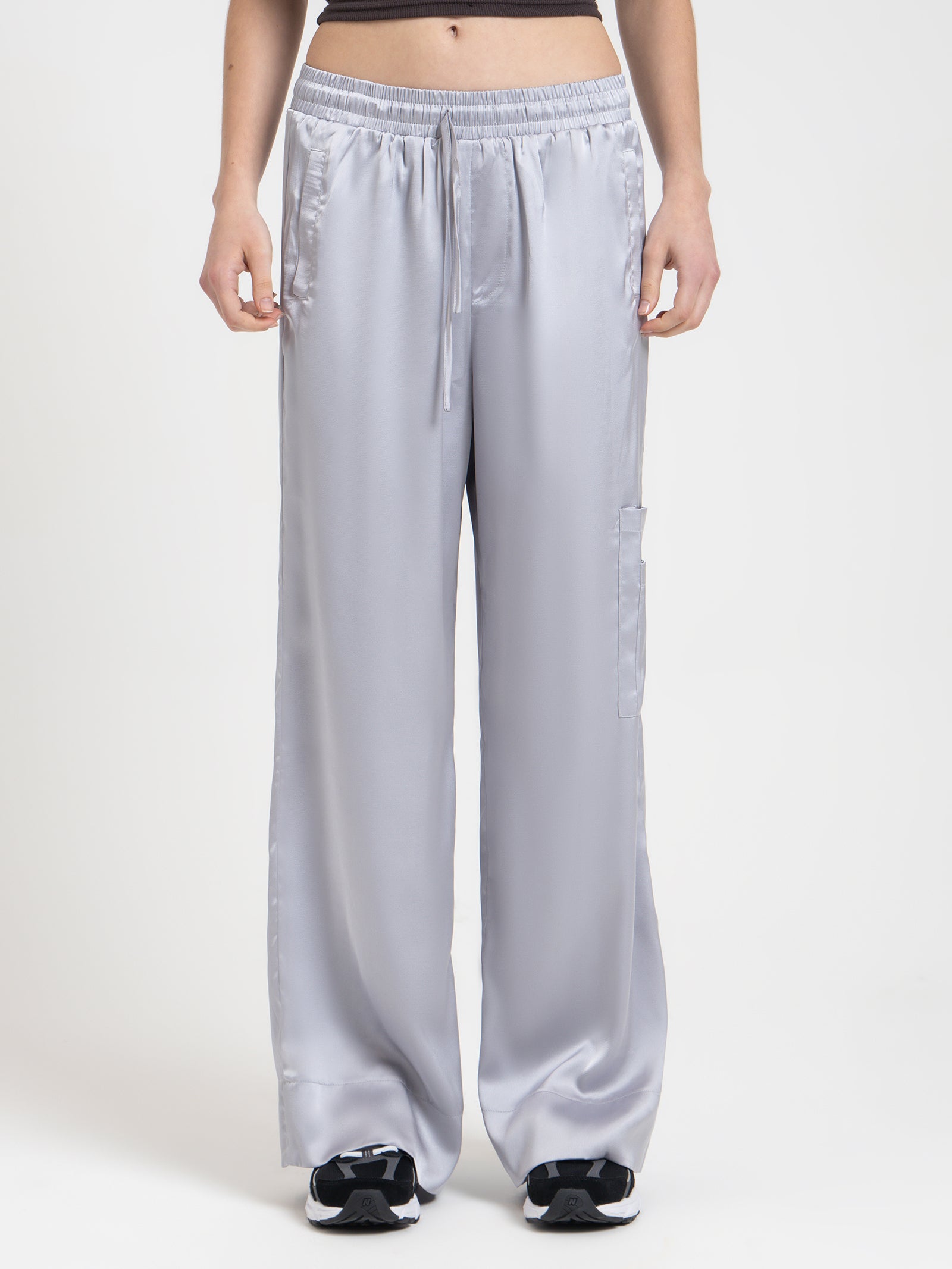 Hazel Wide Leg Pants in Silver