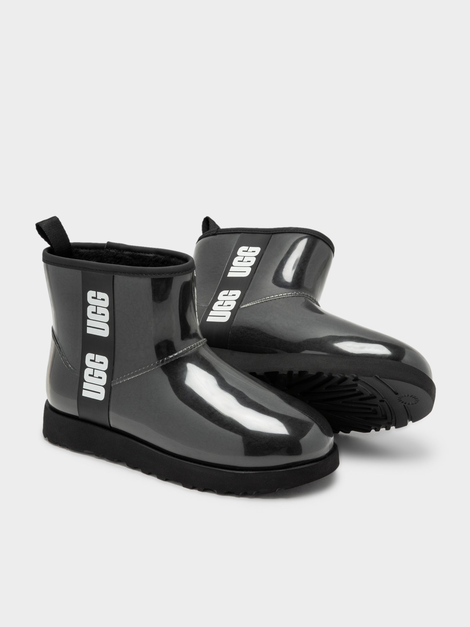 Womens Classic Clear Mini Boots in Black