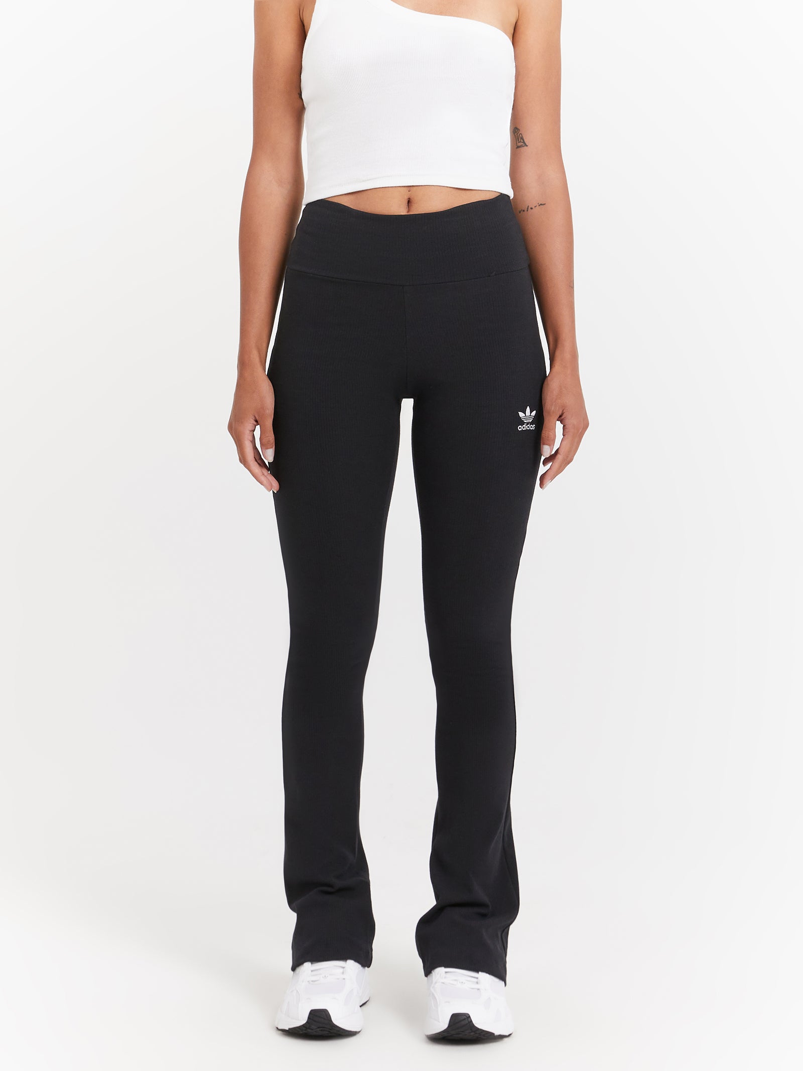 Essentials Rib Flared Pants in Black