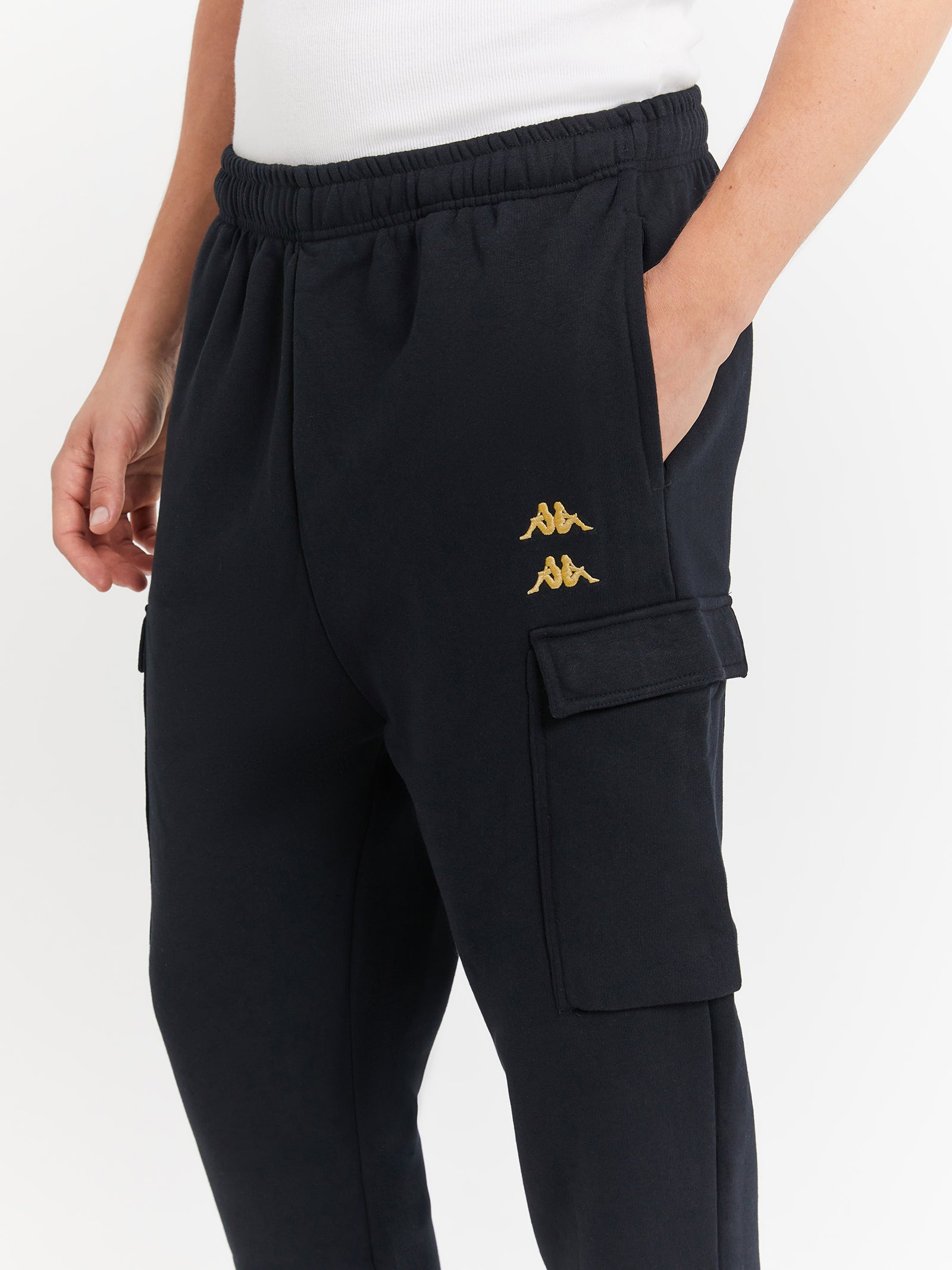 Authentic Dyfen Trackpants in Black & Beige