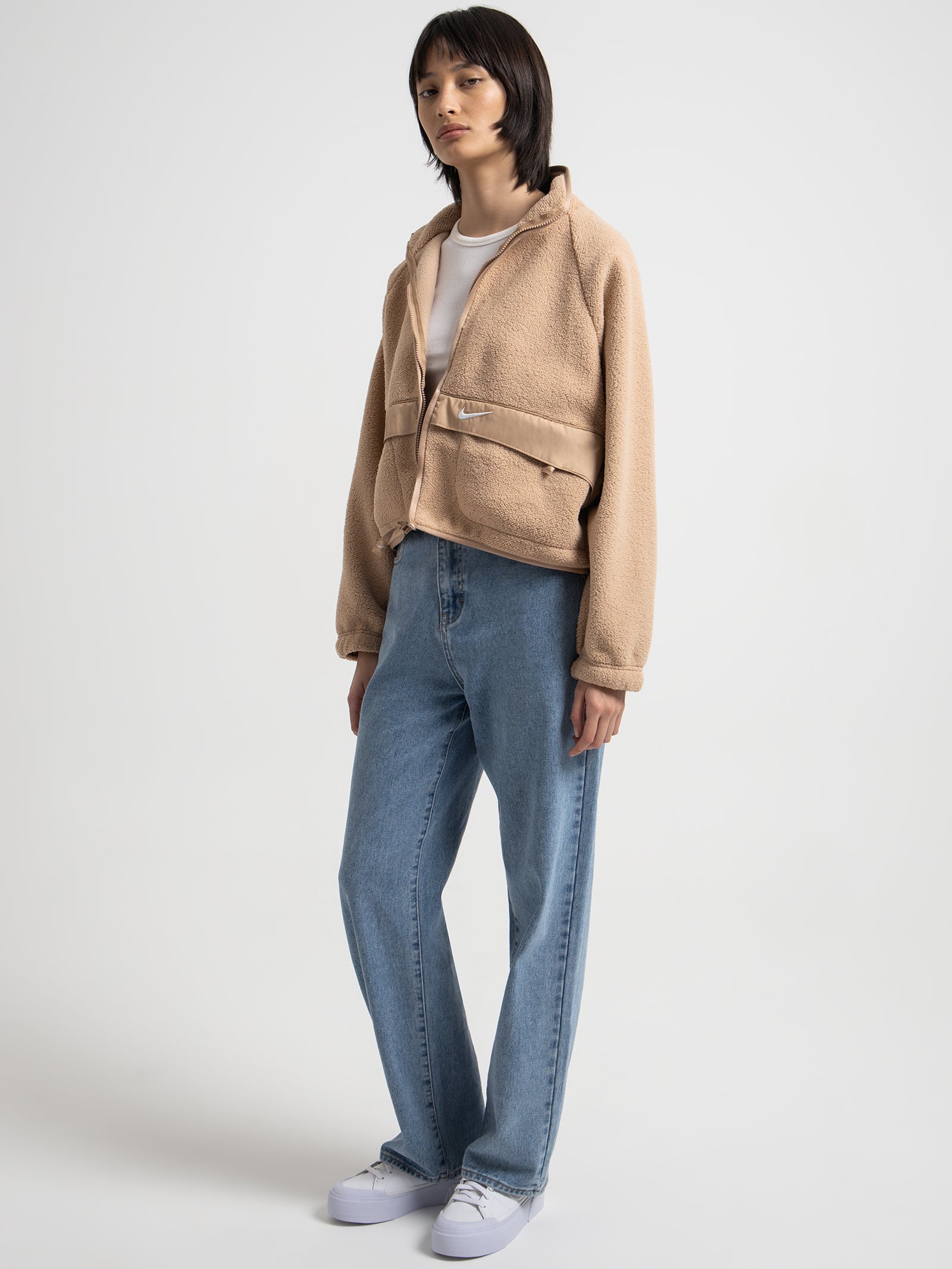 Sportswear Sherpa Jacket in Light Brown