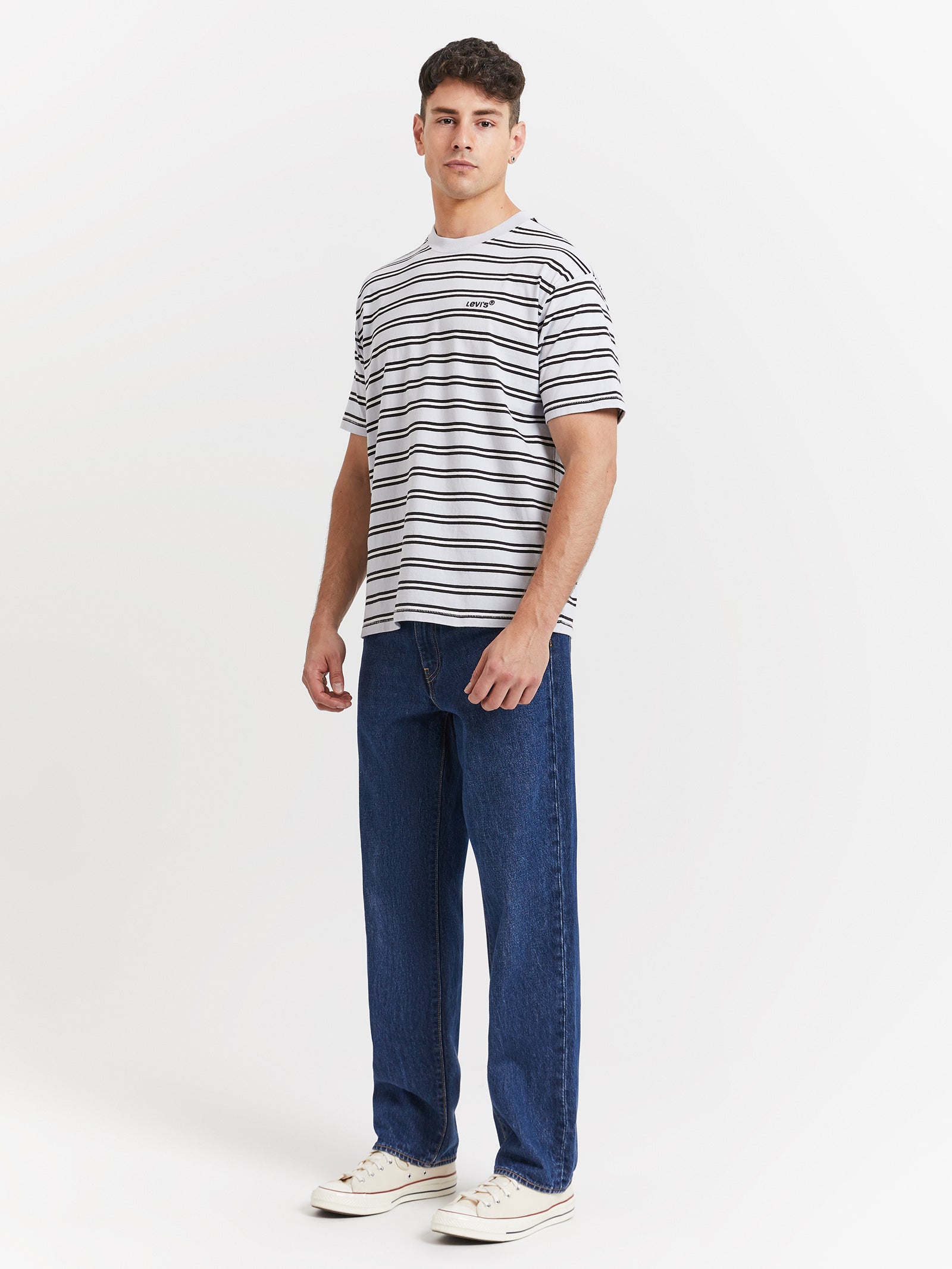 Red Tab Vintage T-Shirt in Finley Stripe Arctic Ice