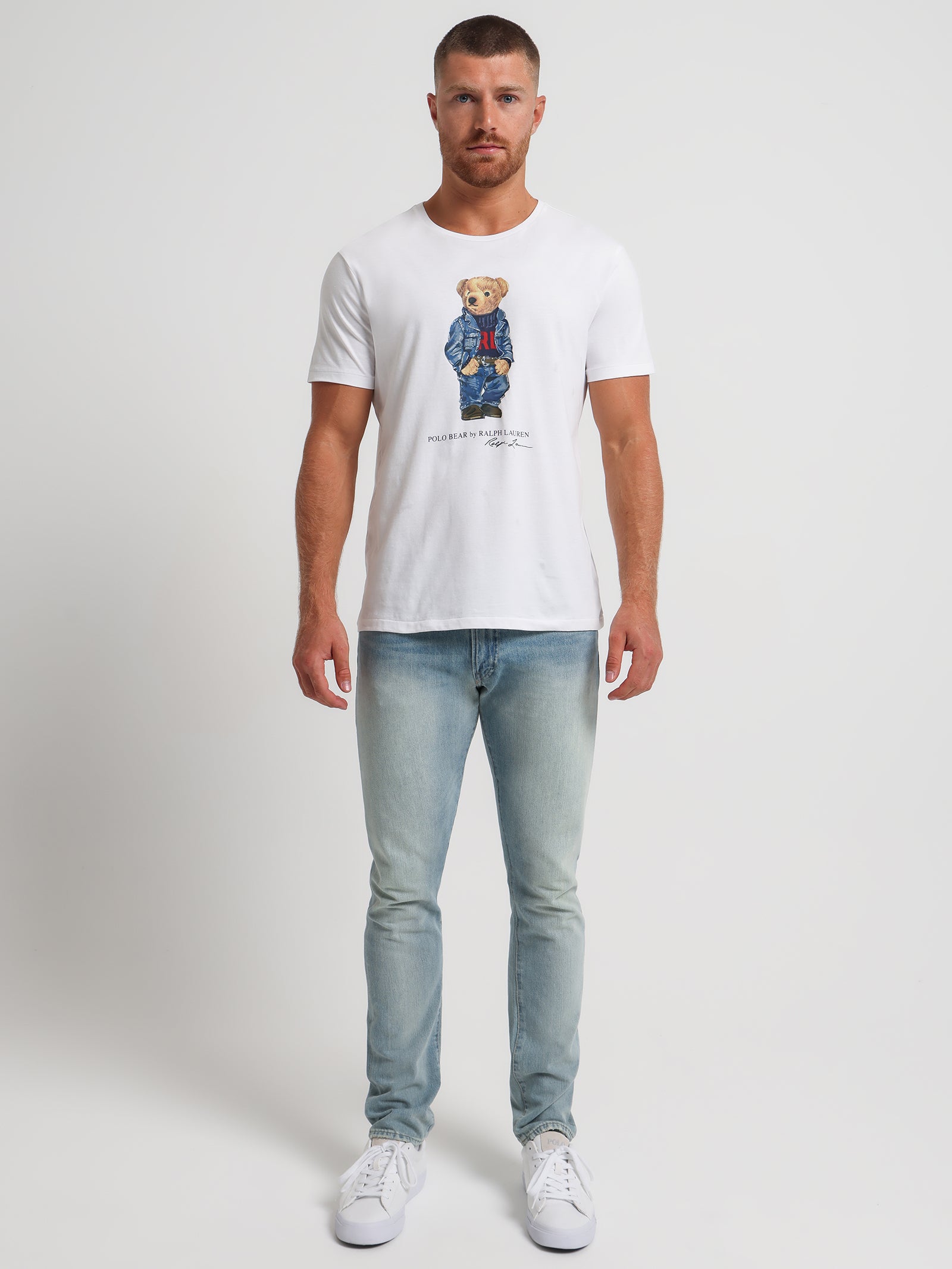 Denim Bear T-Shirt in White