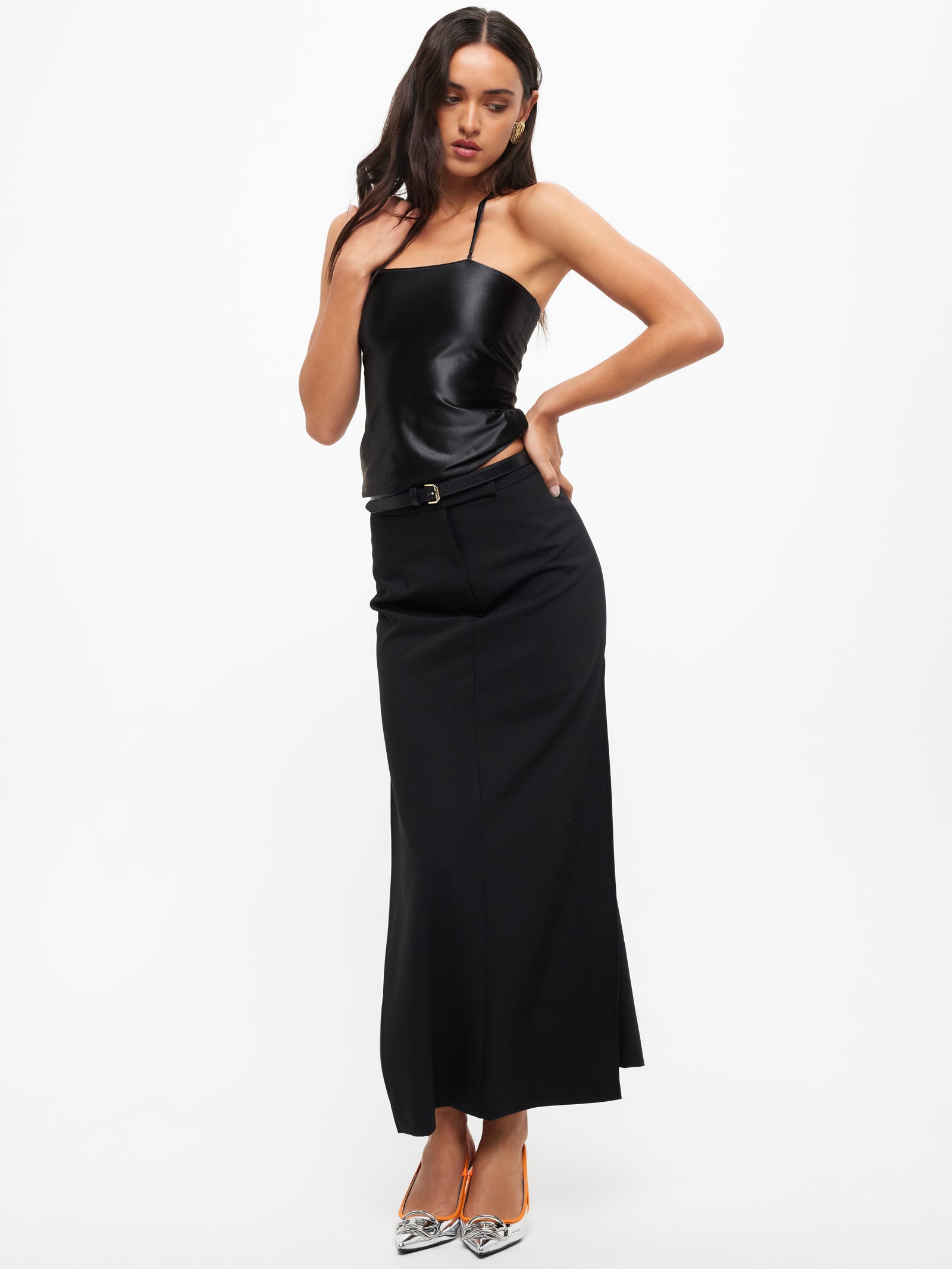 Minimalist Maxi Skirt in Onyx