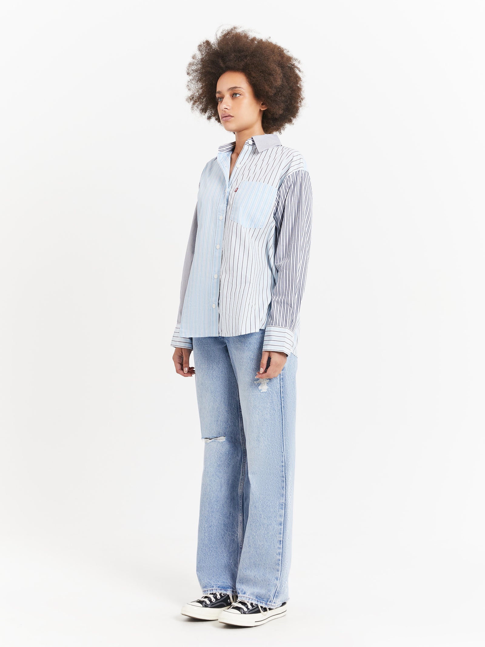 Nola Oversized Shirt in Lorelai Stripe Omphalodes