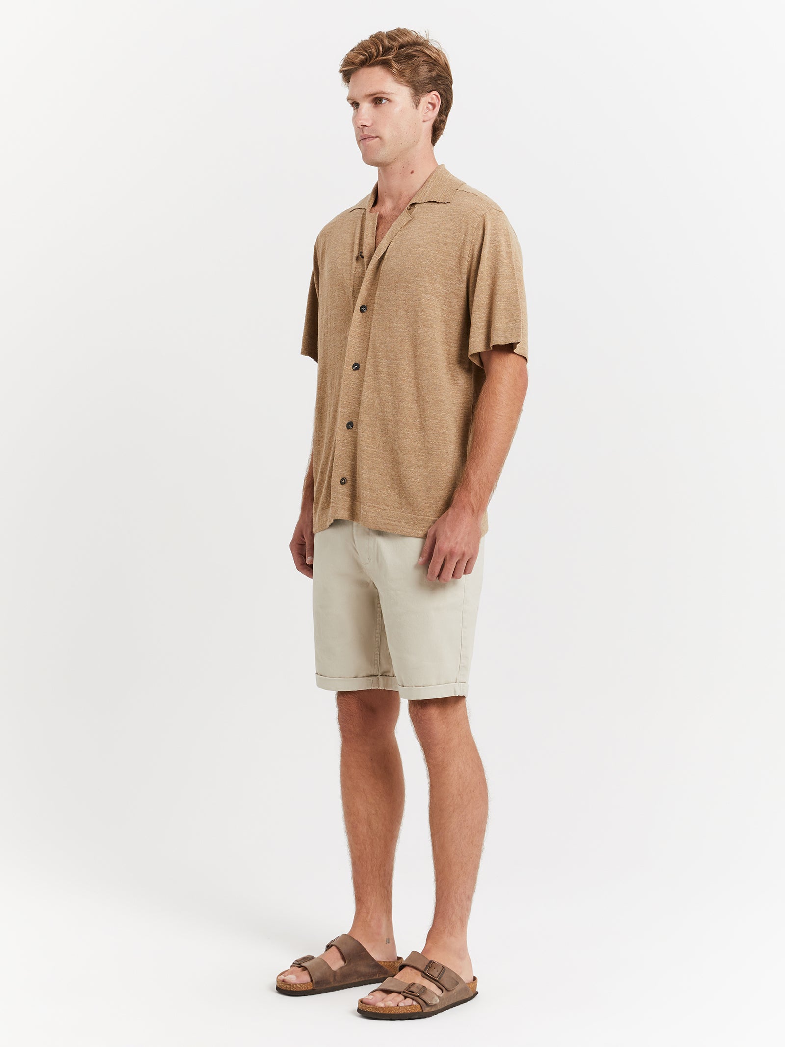 Ennis Knit Shirt in Macadamia