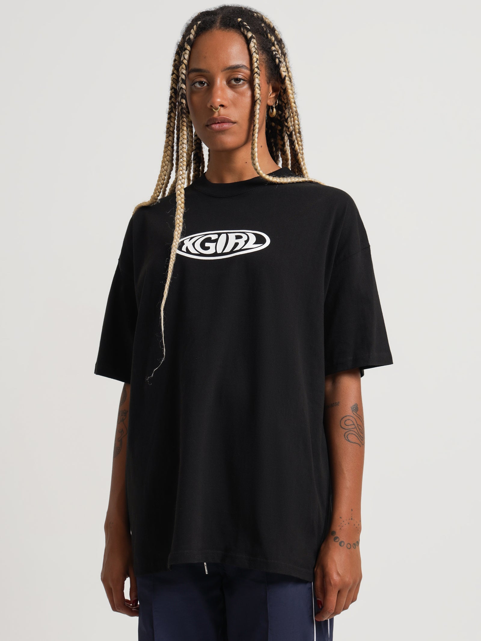 Wrap Logo Oversized T-Shirt in Black