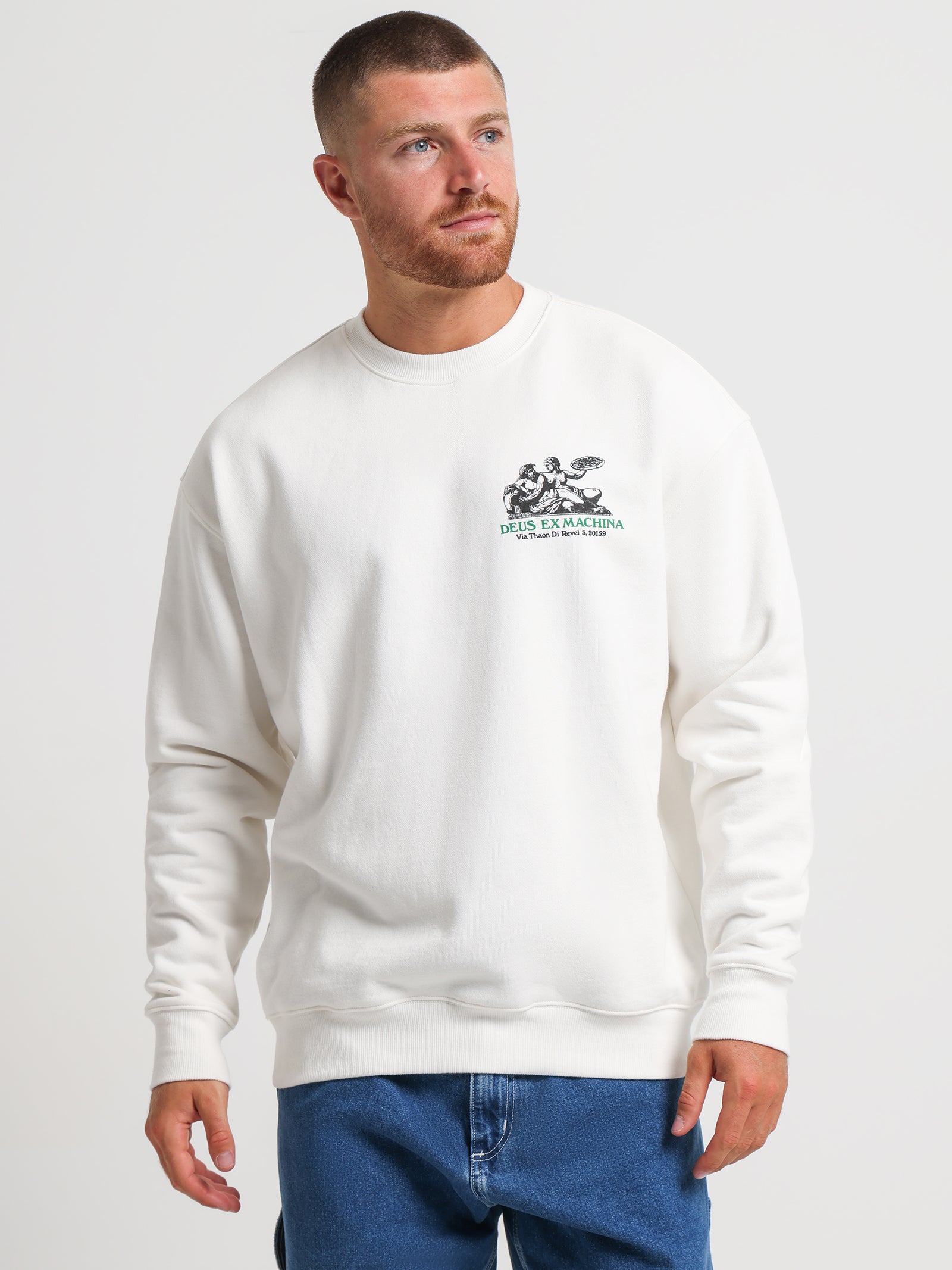 Foreplay Crew Sweat in Vintage White