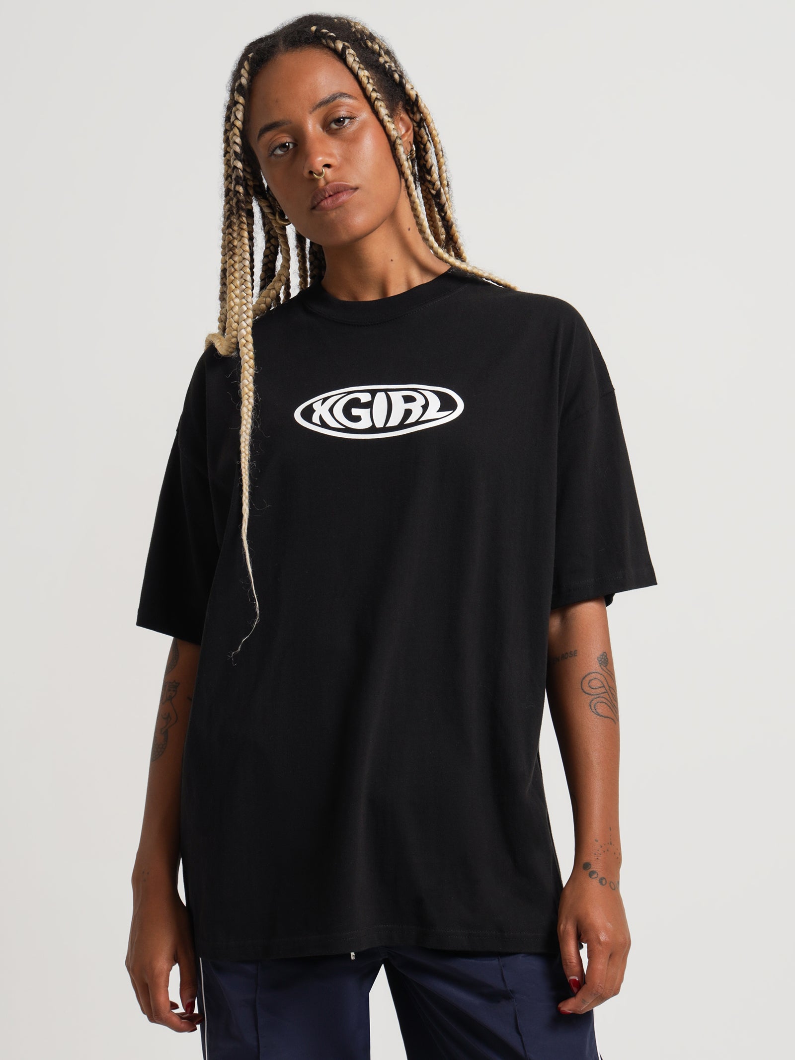 Wrap Logo Oversized T-Shirt in Black