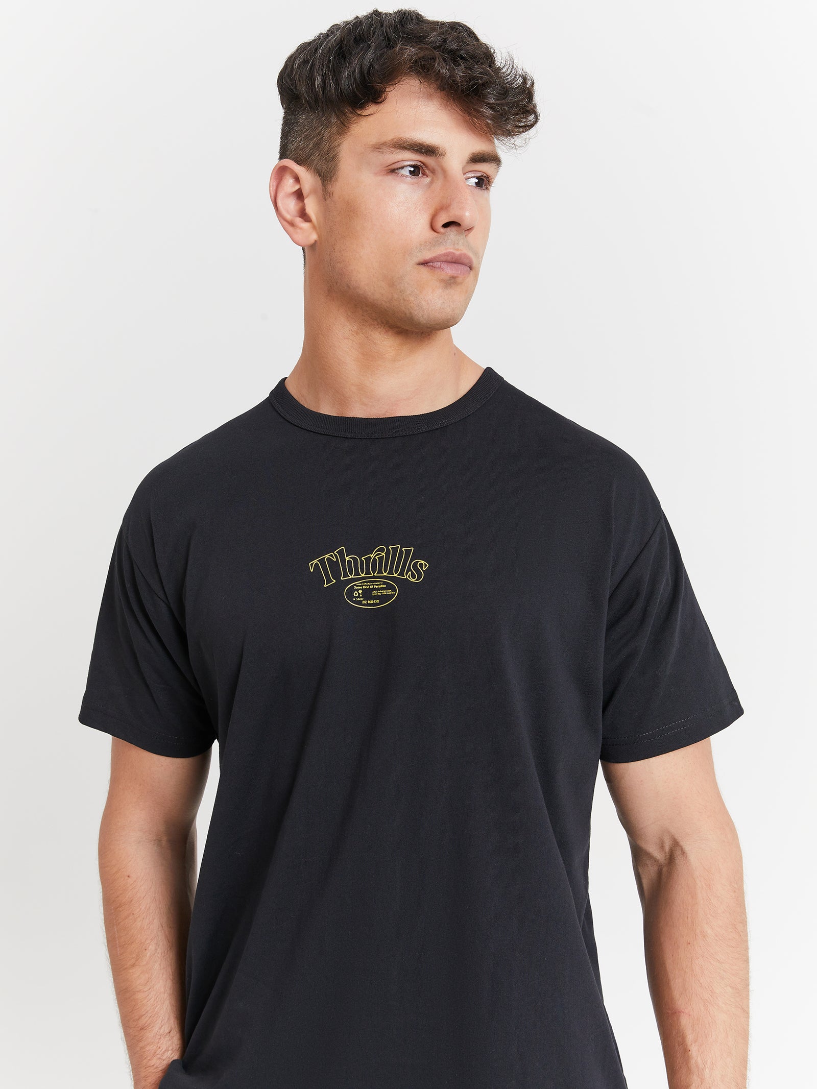 Reaction Box Fit T-Shirt in Washed Black