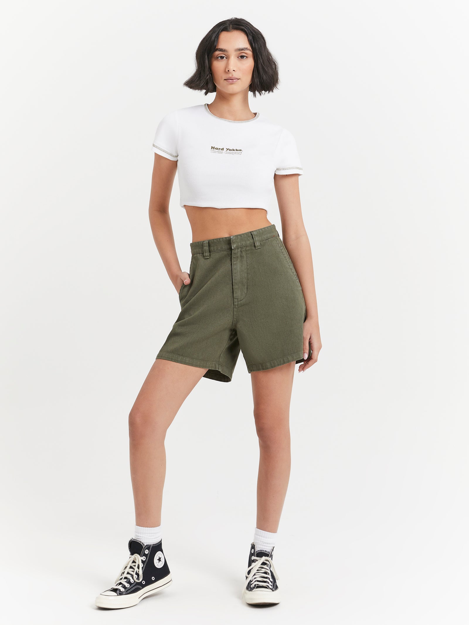 Hard Yakka X Thrills Koko Shorts in Khaki Green