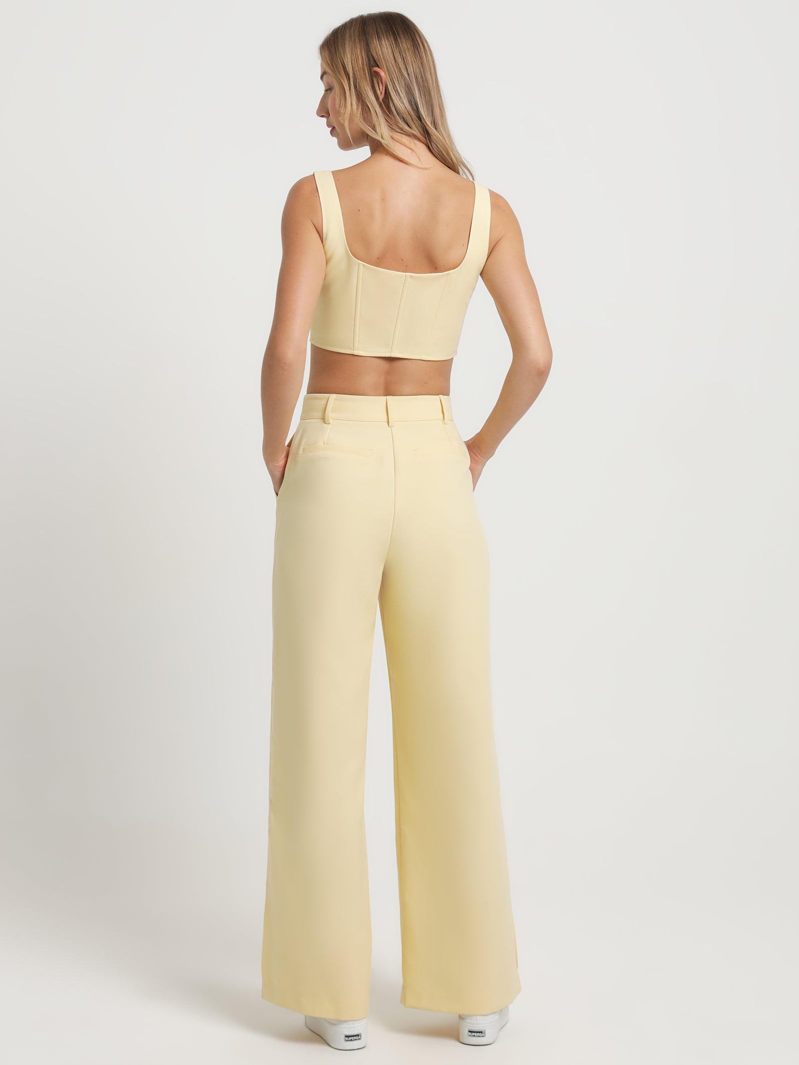 Lacey Split Pants in Buttercup