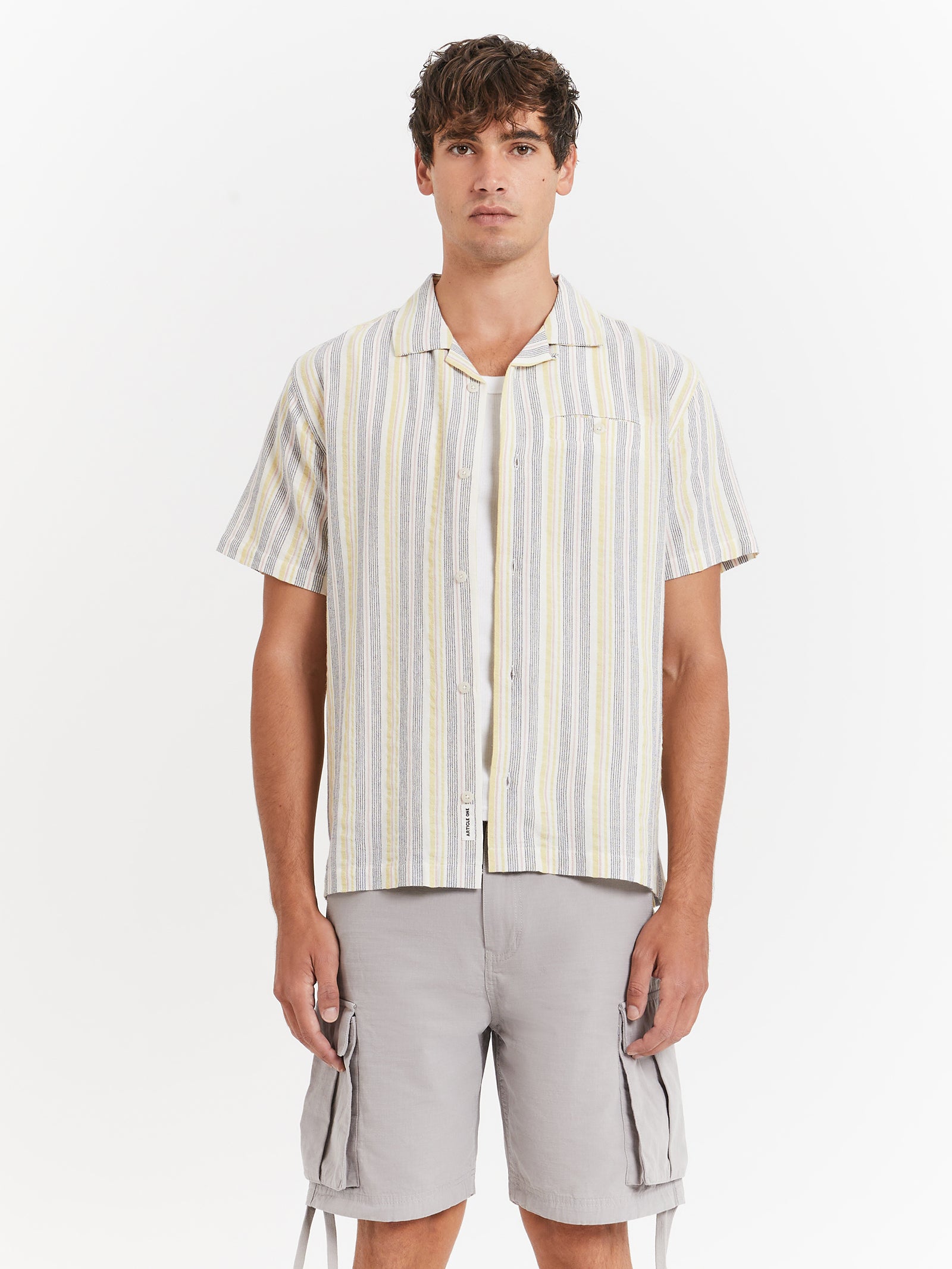 Eka Shirt in Offwhite Stripe