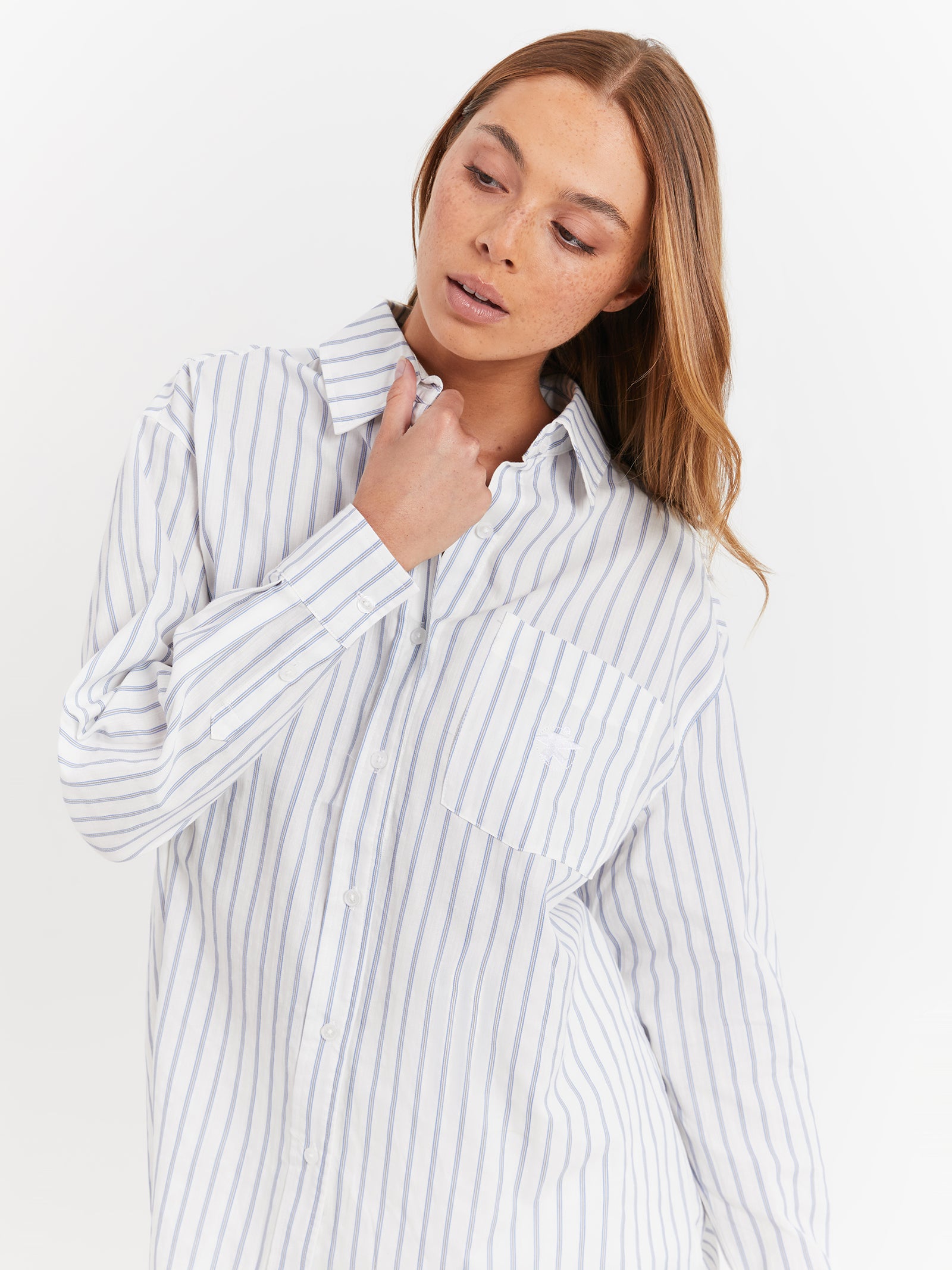 Surfman Classic Stripe Shirt in Blue & White