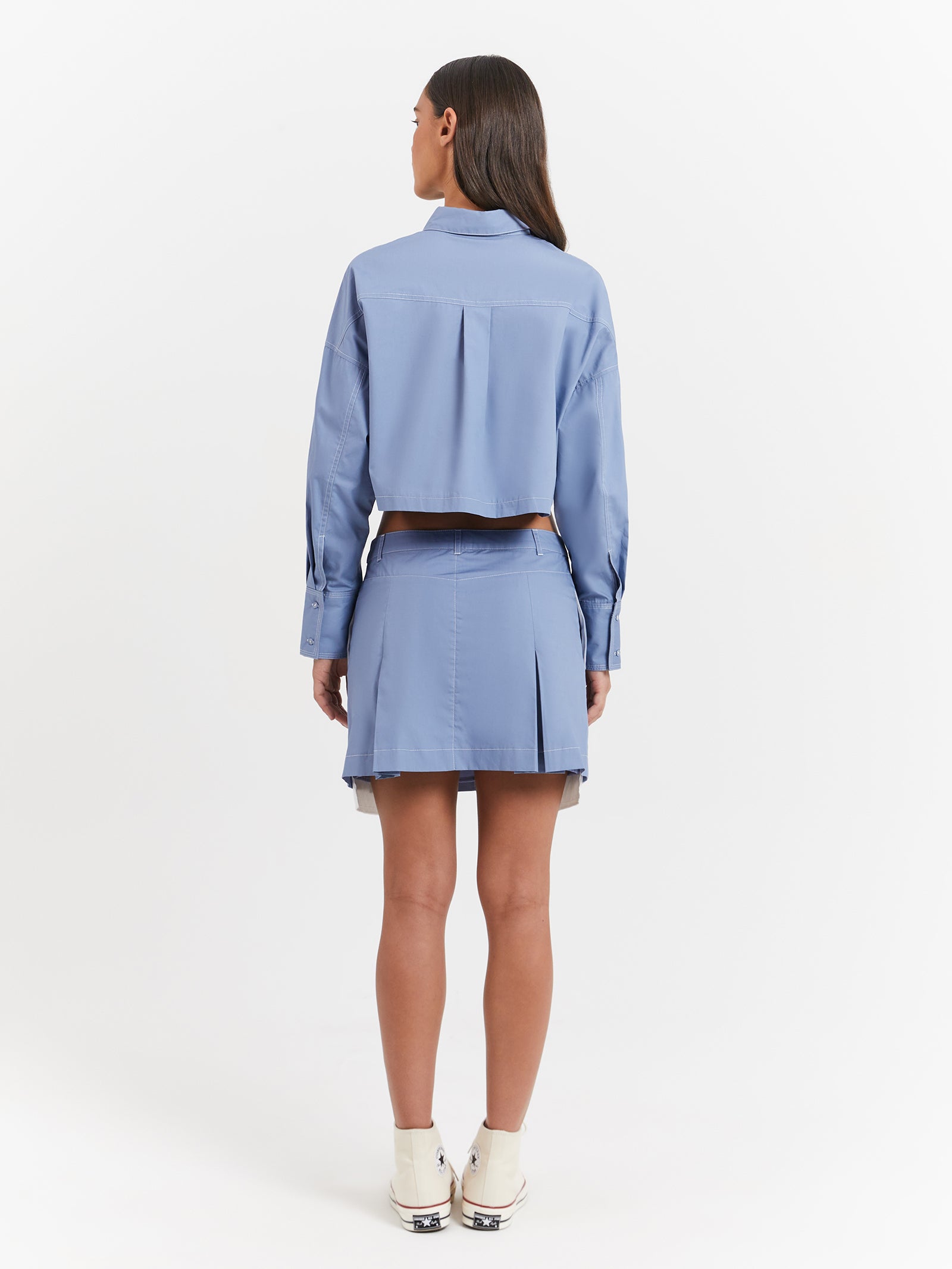 Monica Mini Skirt in Chambray