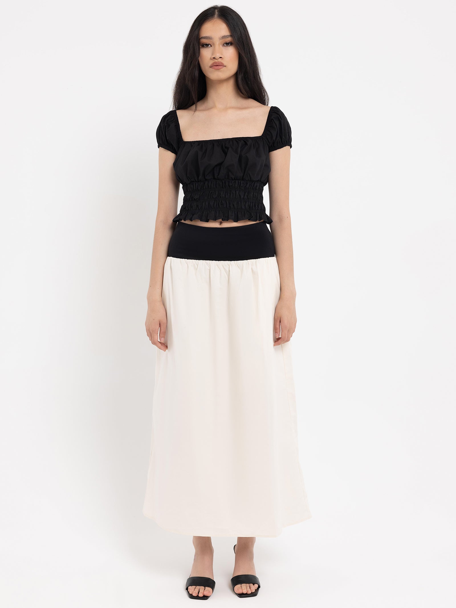 Yasmin Contrast Midi Skirt