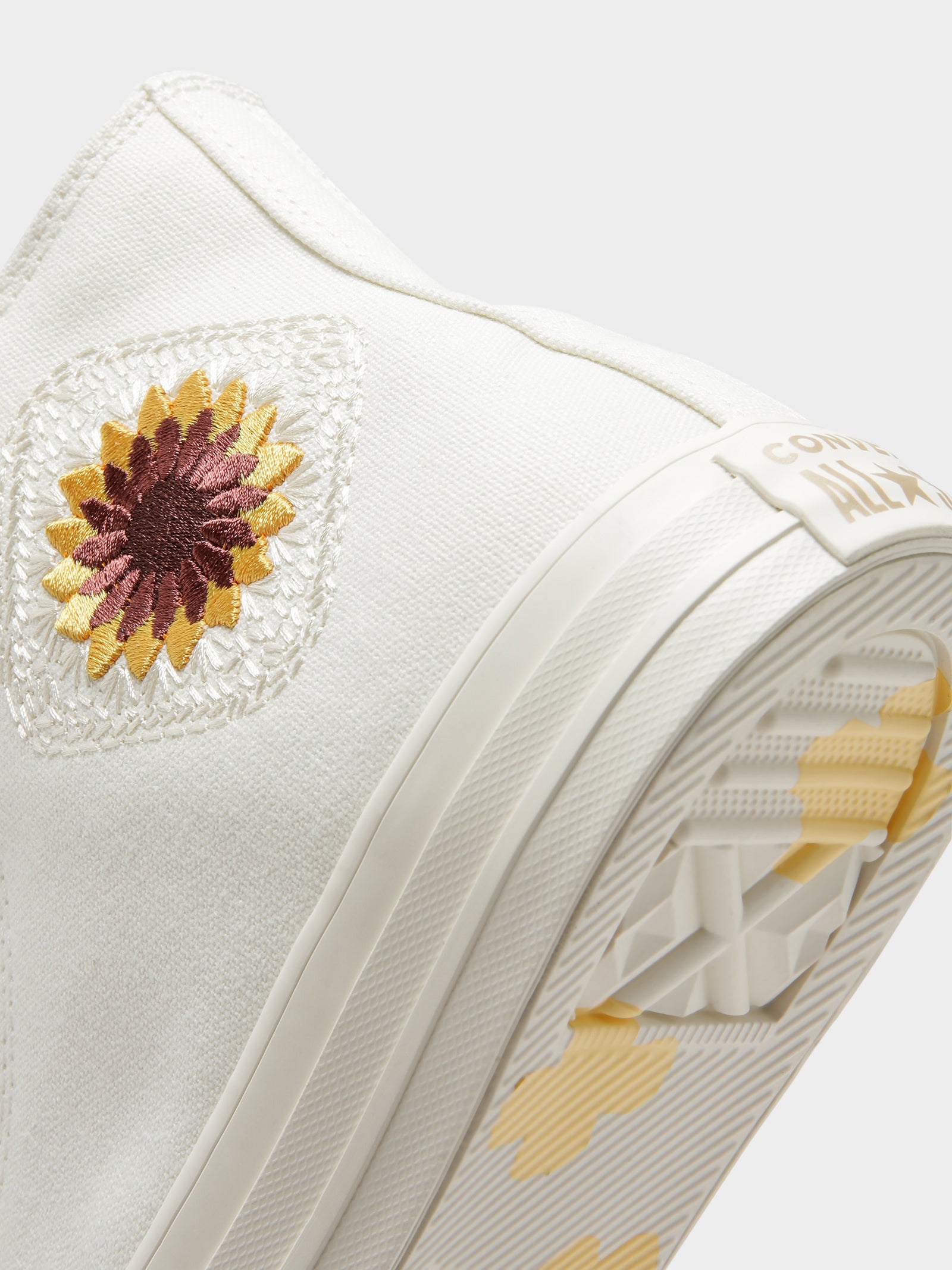 Womens Chuck Taylor Festival Florals High Top Sneakers in Egret & Light Gold