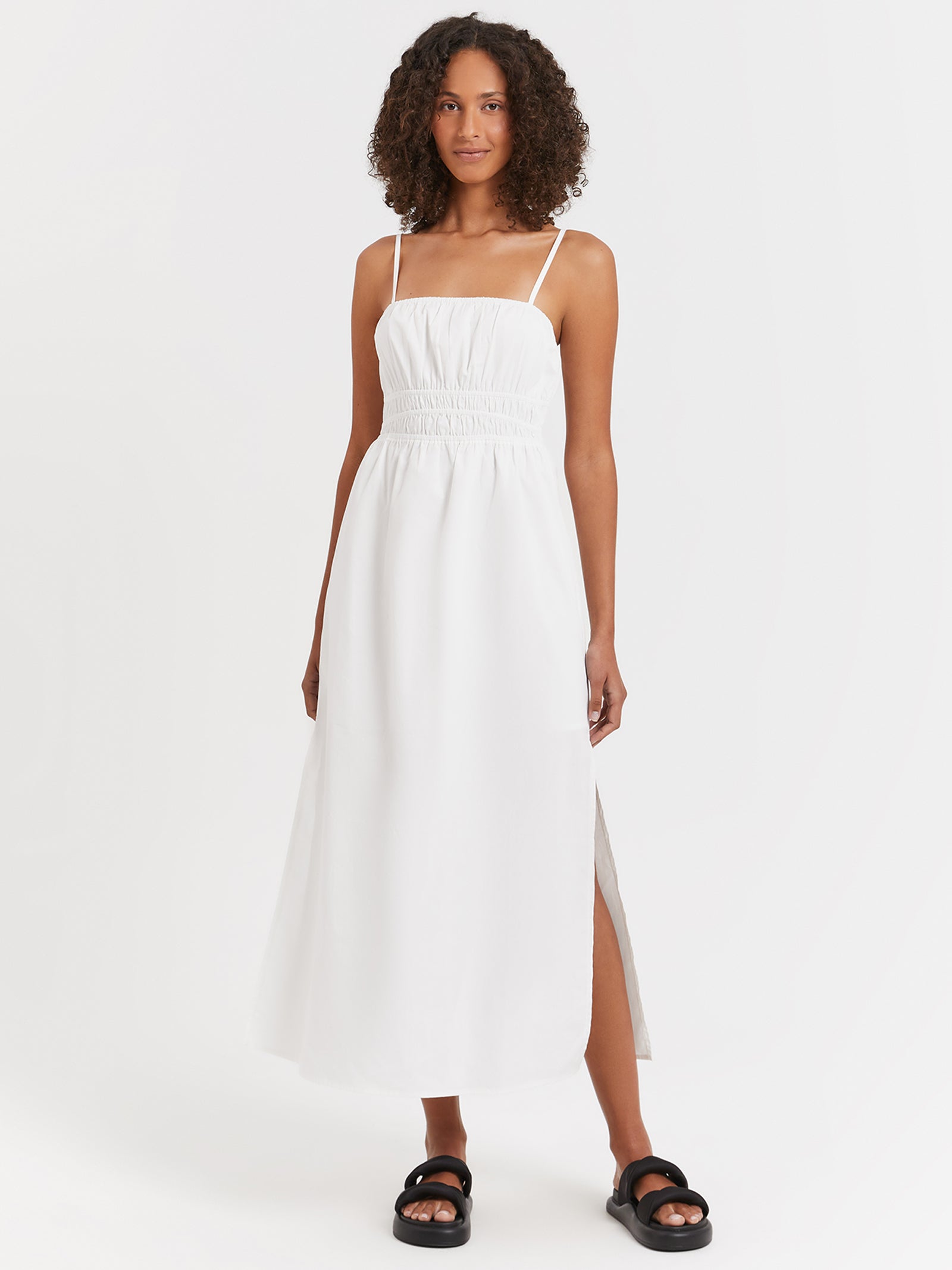 Rosa Midi Dress in Off White