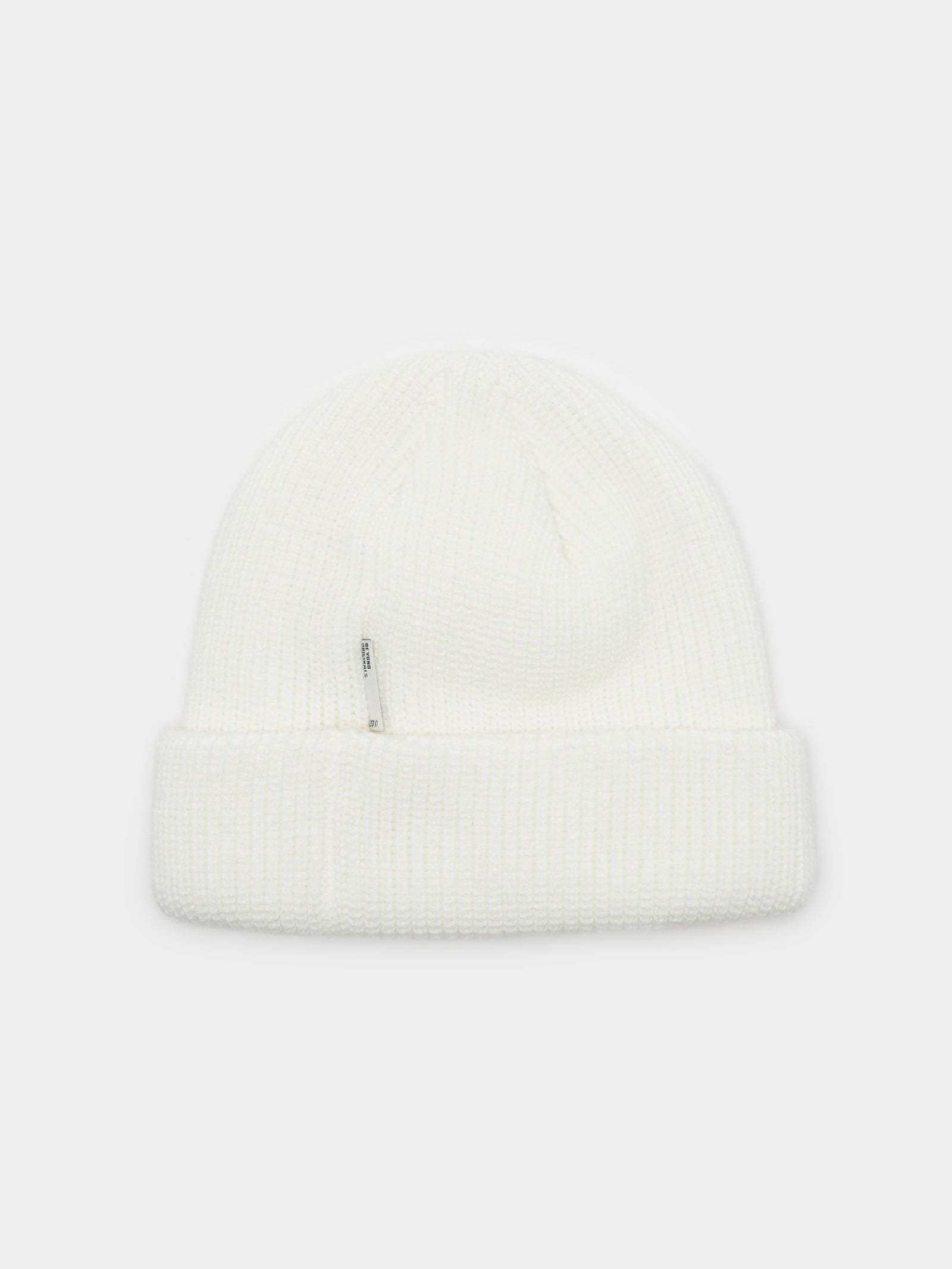 Rib Beanie in Off White