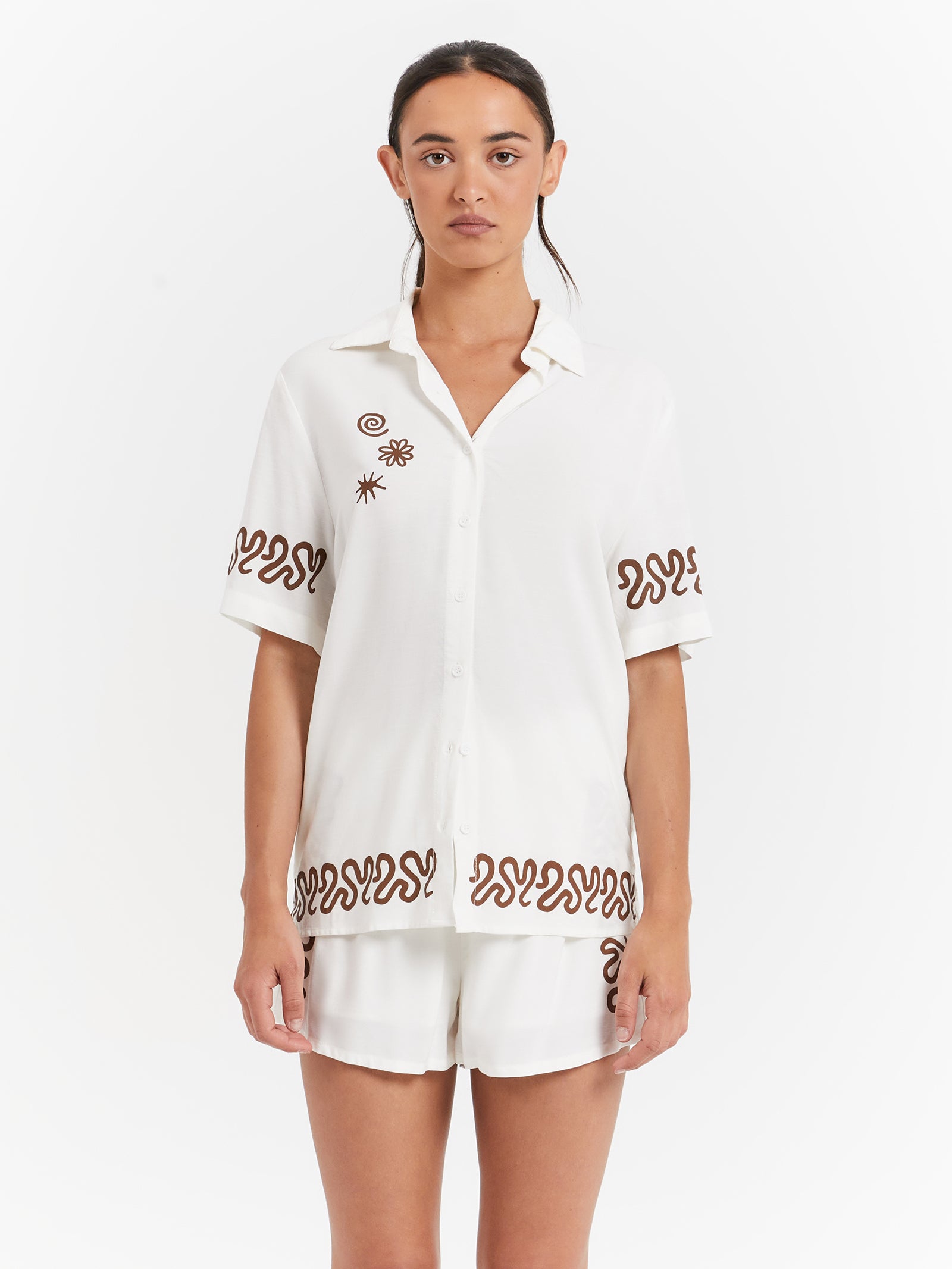 Jolene Short Sleeve Shirt in White