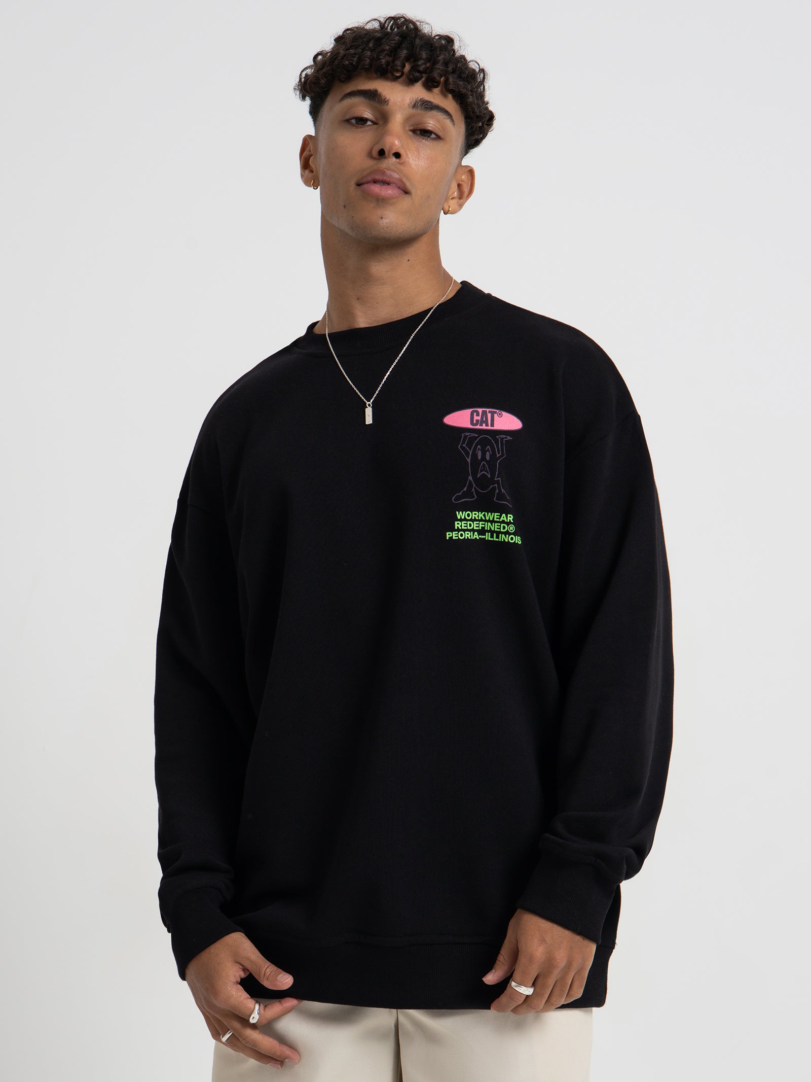 Hard Worker Crewneck Sweater in Black