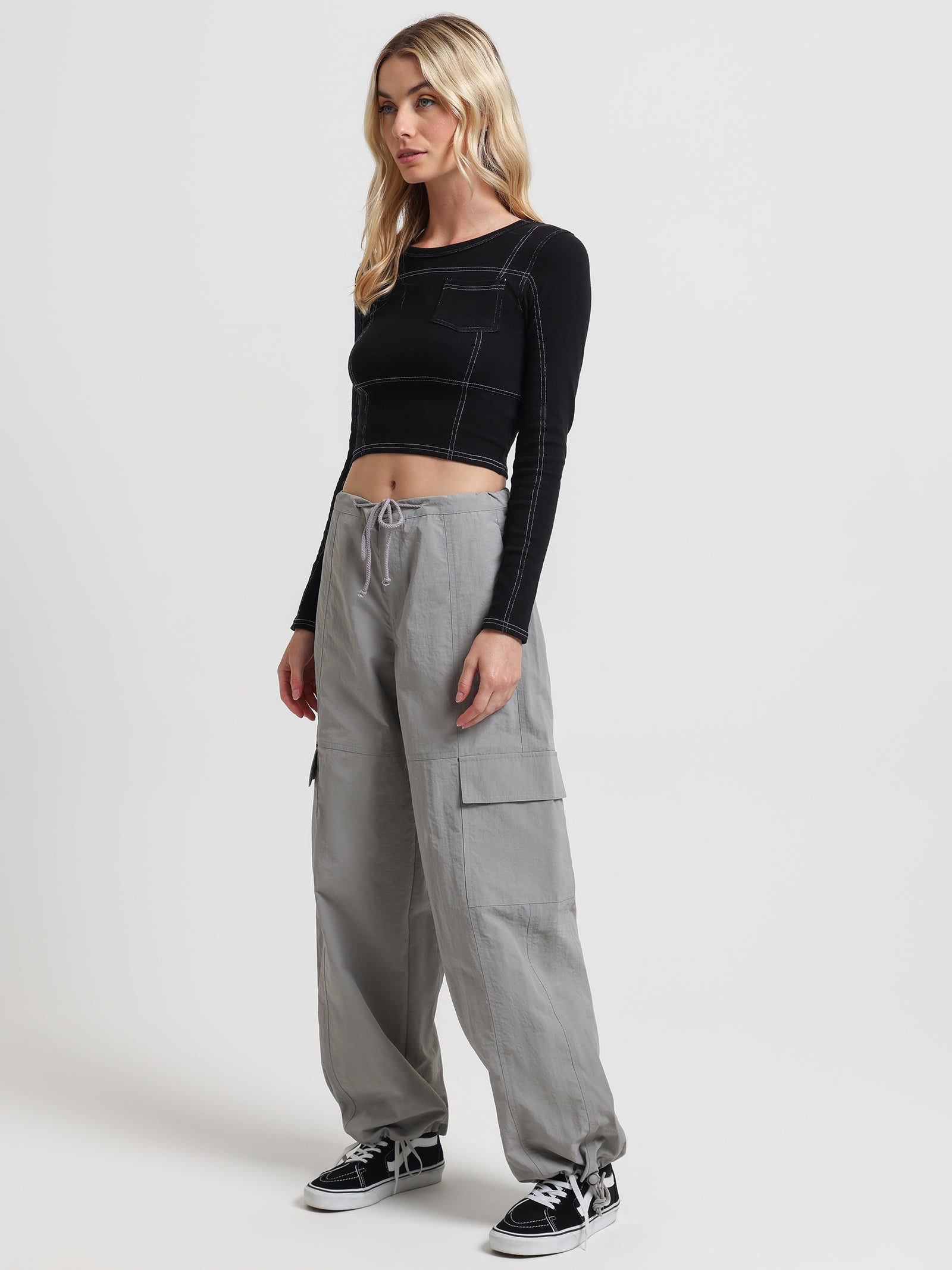 Parachute Cargo Pants in Grey