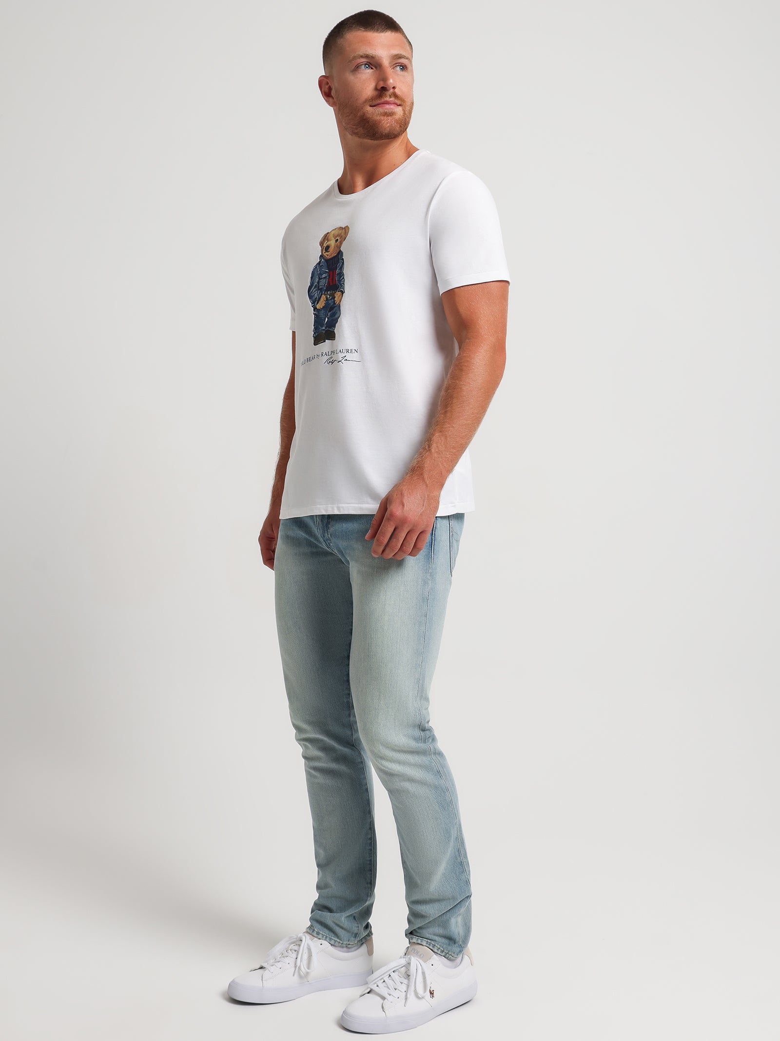 Denim Bear T-Shirt in White