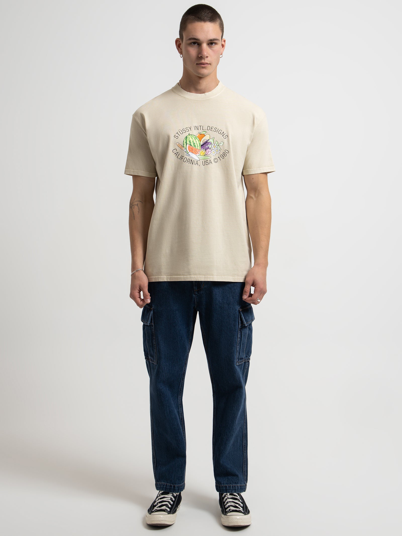 Garden Heavyweight Short Sleeve T-Shirt in Natural Pigment