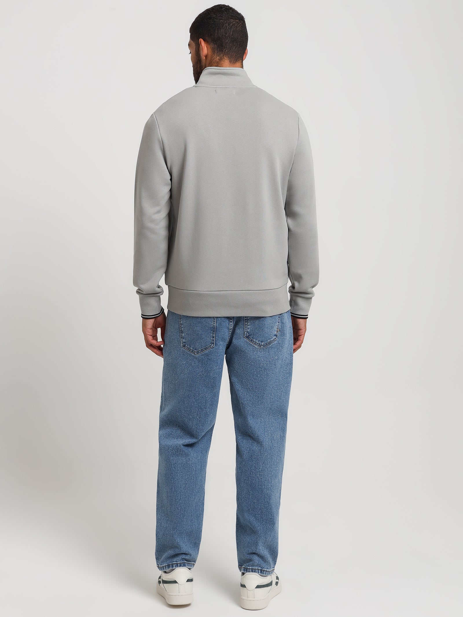 Half Zip Sweatshirt in Limestone Grey