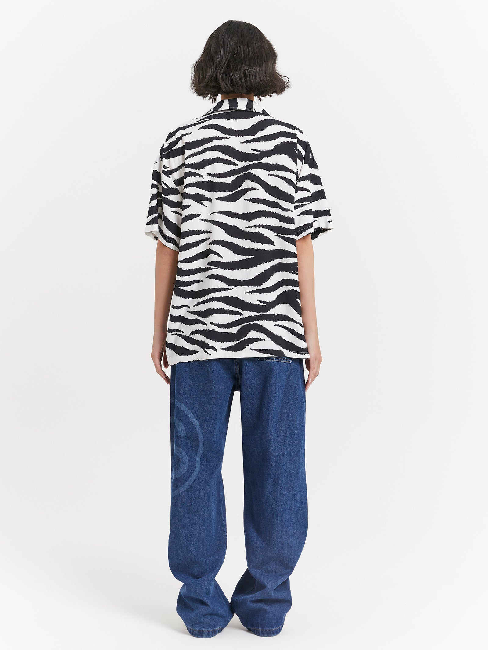 Zebra Oversized Shirt in White & Black