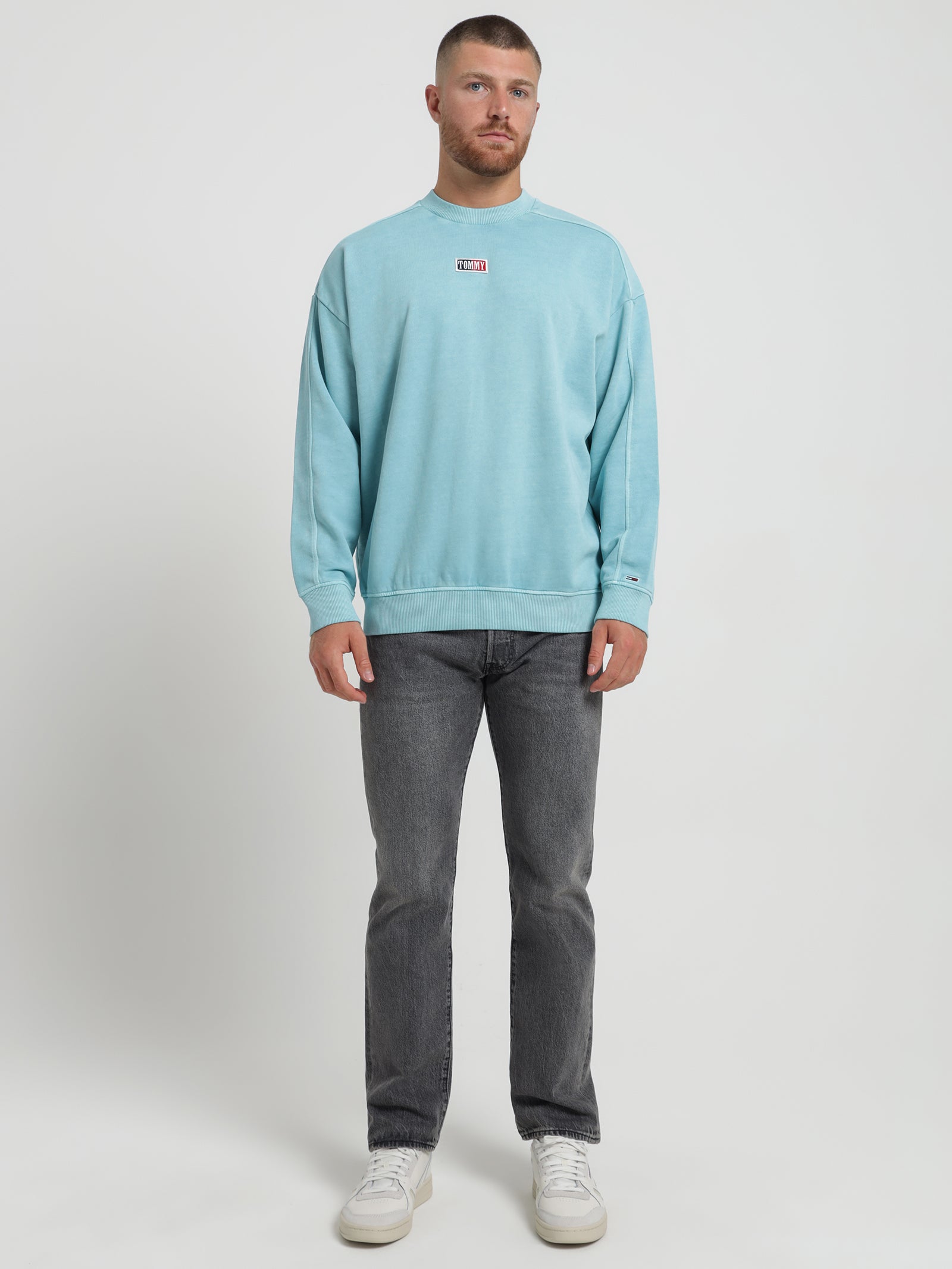 Oversized Organic Cotton Sweatshirt in Pearly Blue