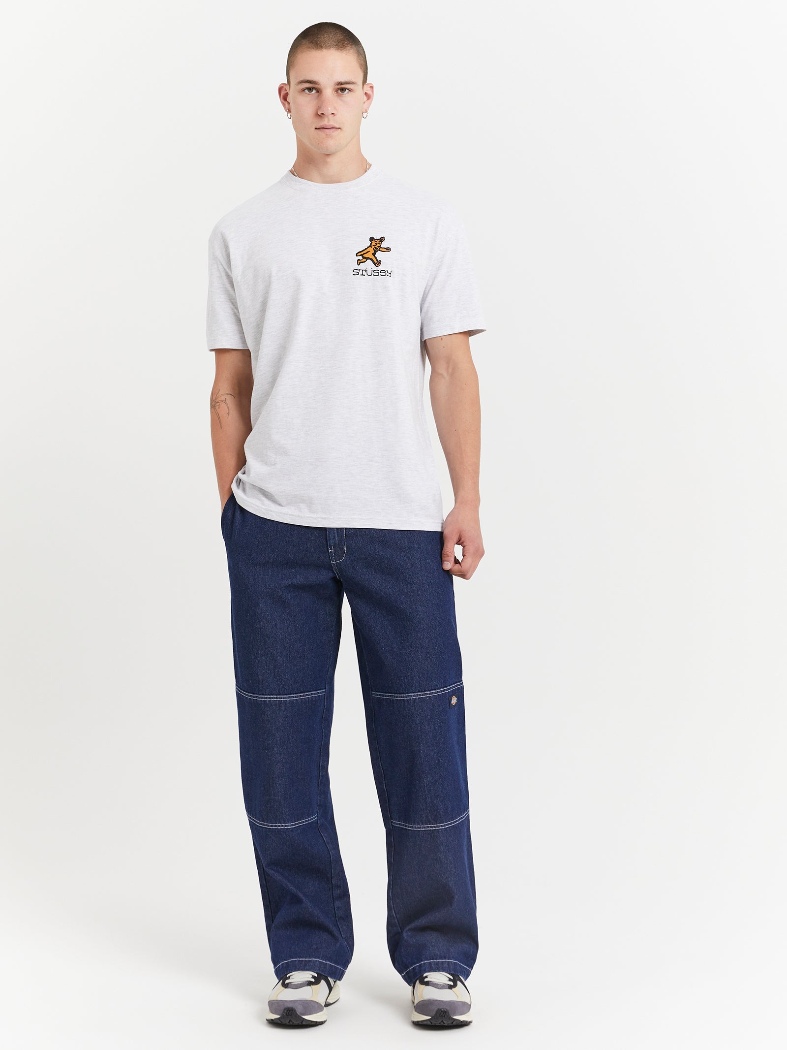 Bear Walk Heavyweight Short Sleeve T-Shirt in Snow Marle