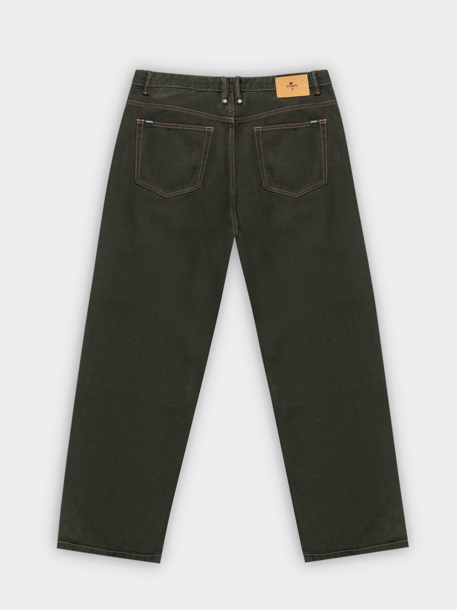 Slacker Denim Jeans in Oil Green Tobacco