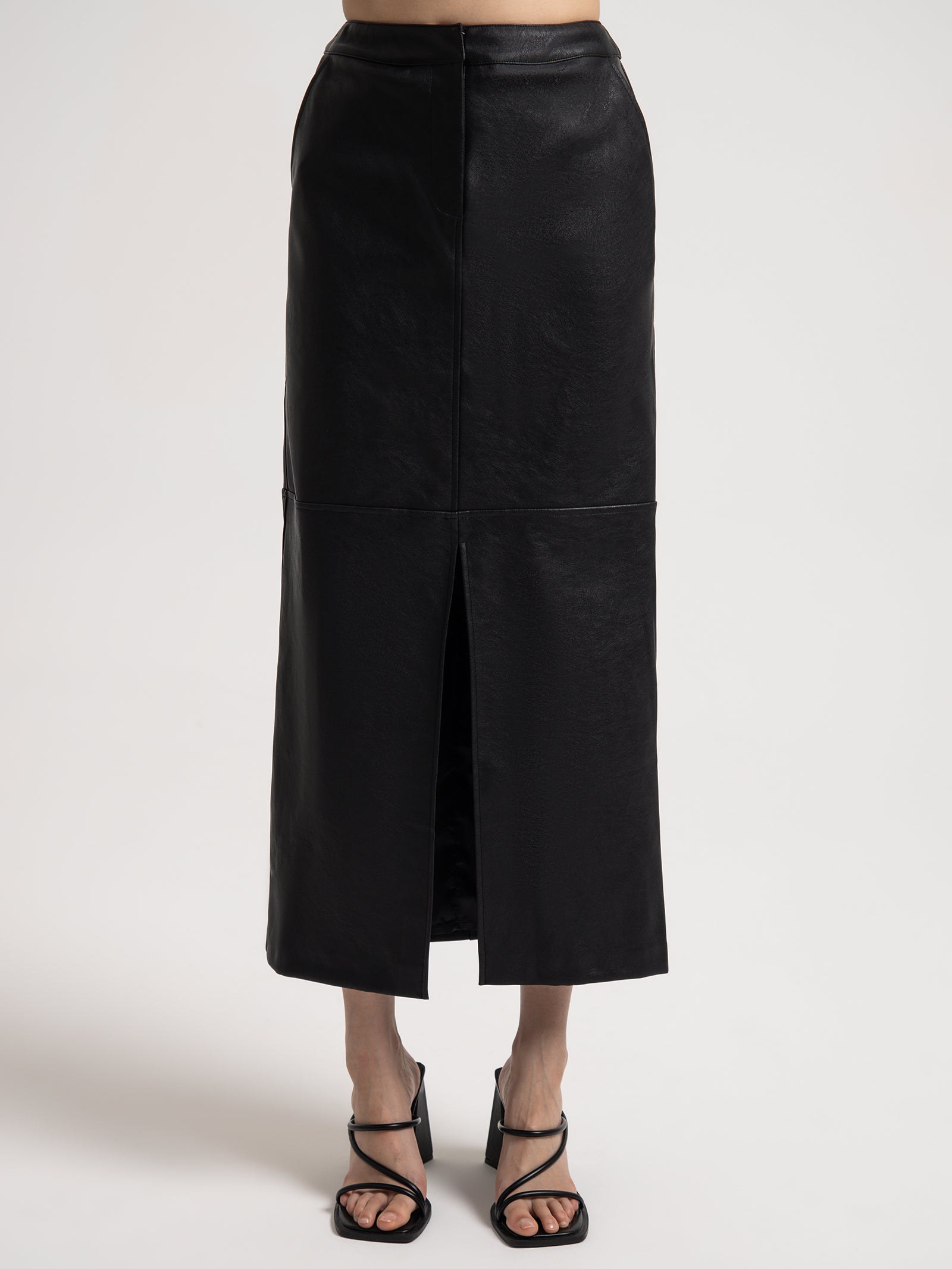 Ascend PU Maxi Skirt in Black