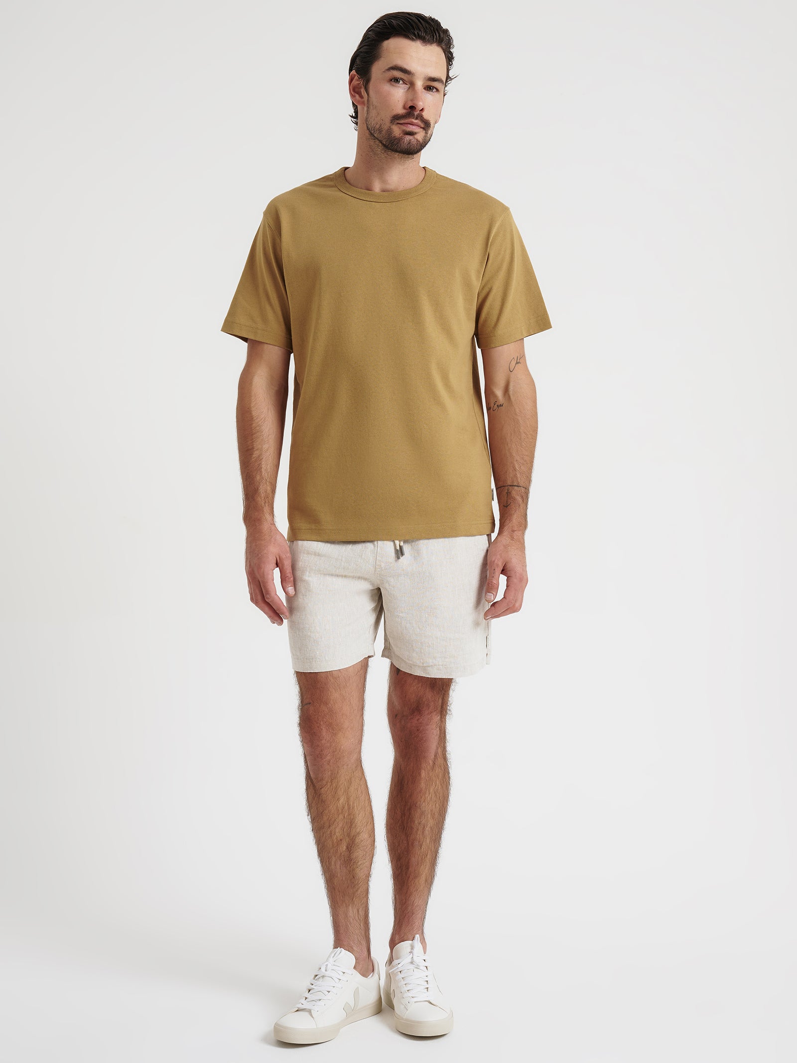 Heavyweight Crew T-Shirt in Flax