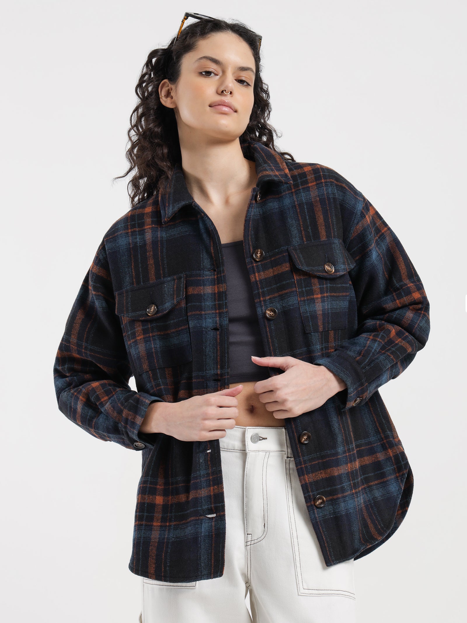 Tamin Check Shirt in Indigo Check