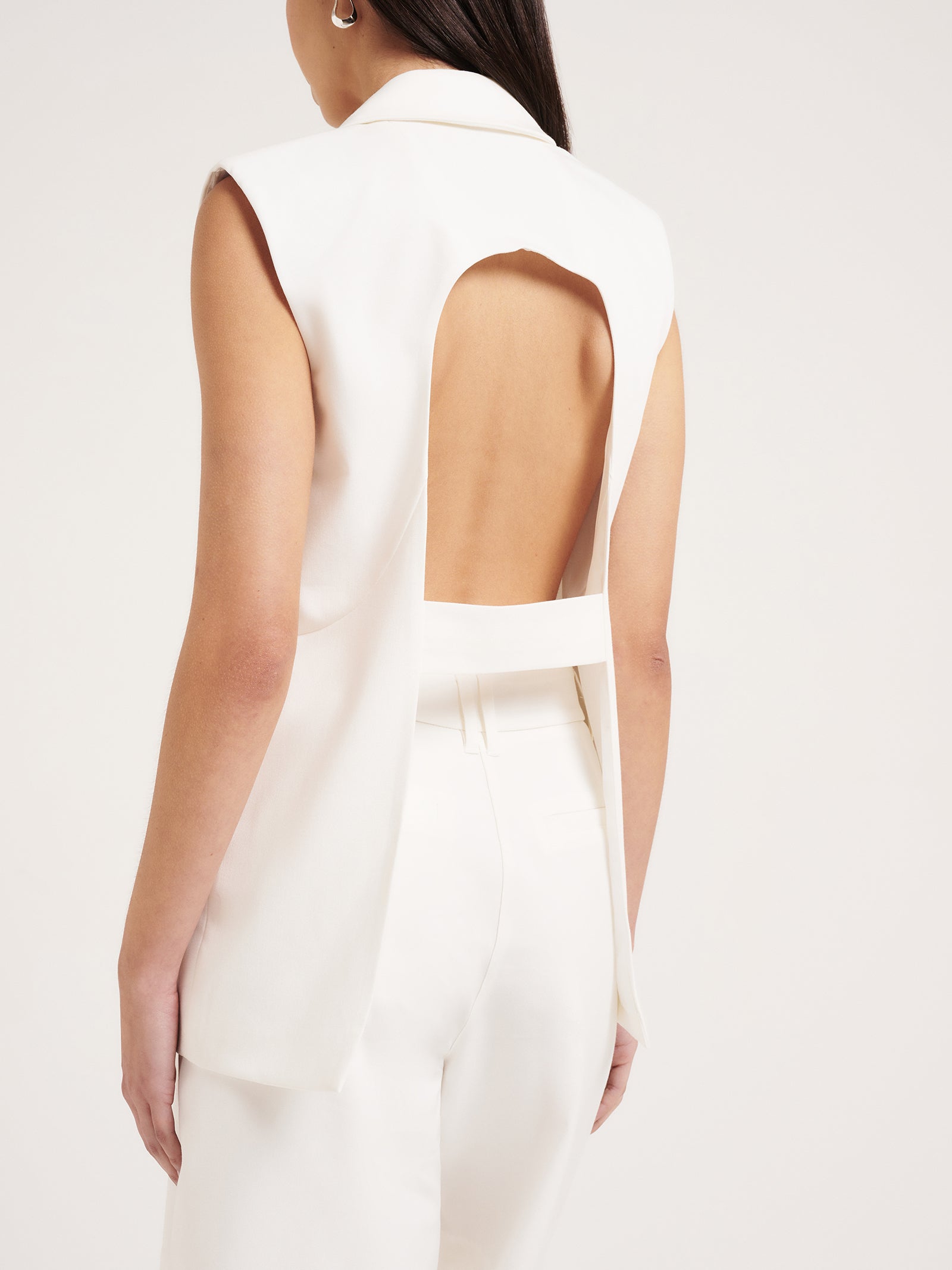 Shanti Blazer Vest in White