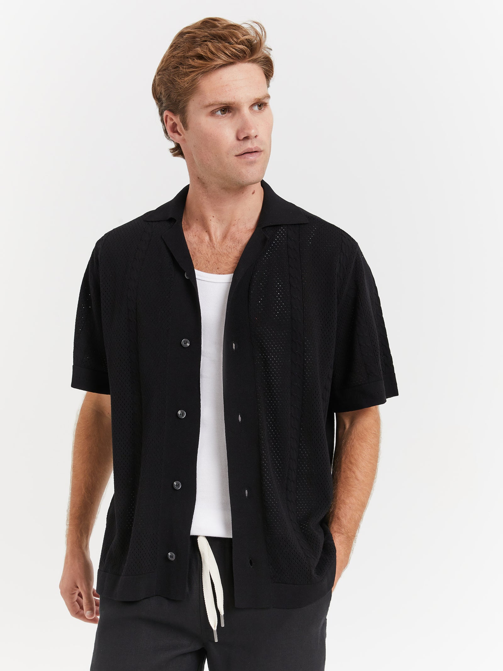 Izaro Knit Shirt in Black