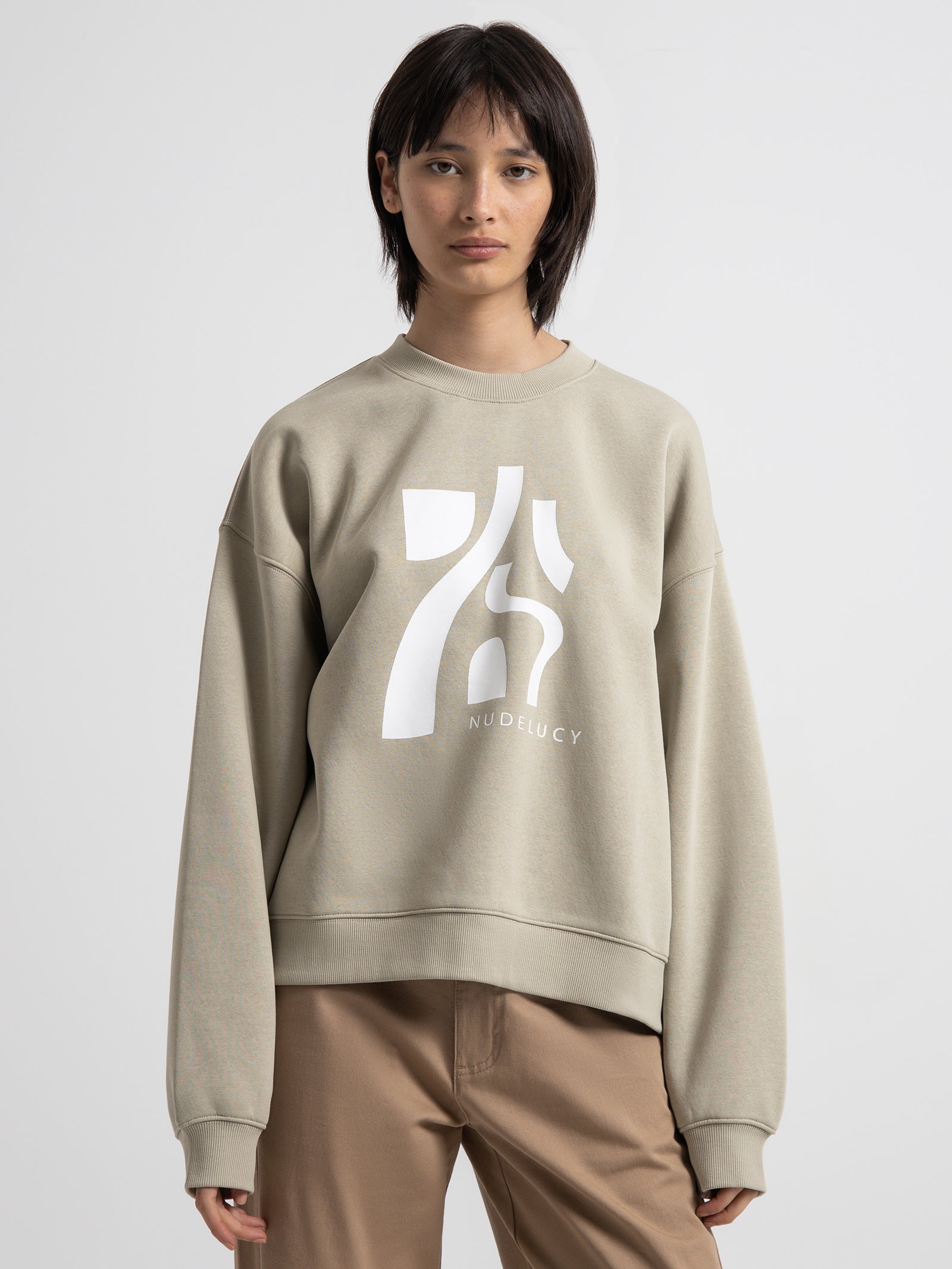 Goya Oversized Crew Sweater in Cucumber Green